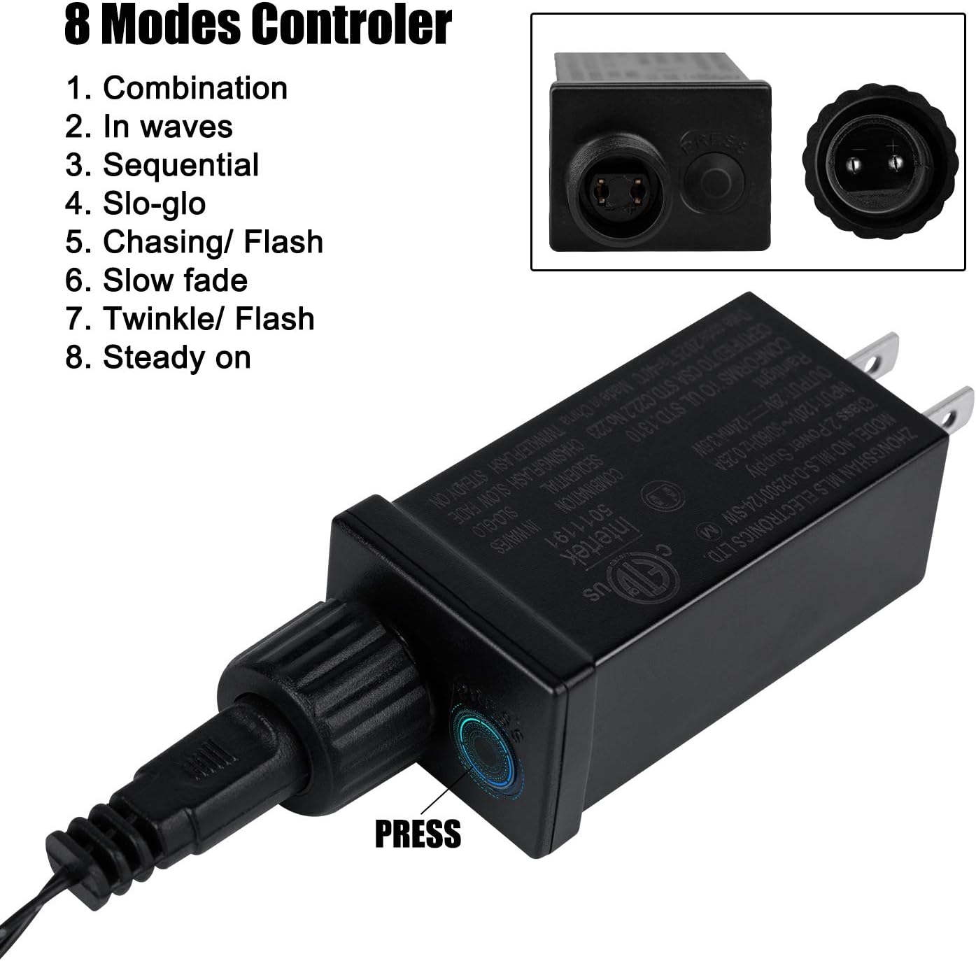 Purple LED Outdoor Halloween Lights, 39Feet 100 LED Mini Lights with 8 Lighting Modes, Connectable Halloween String Light Plug In for Garden Patio Party Haunted House Ghost Holiday Lighting Decoration