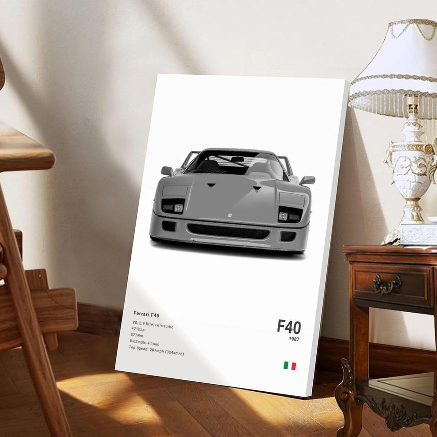 Farrari Car Posters For Walls Vintage Racing Car Canvas Prints For Home Decor Office Decor CFrame-style 20x30inch(50x75cm)