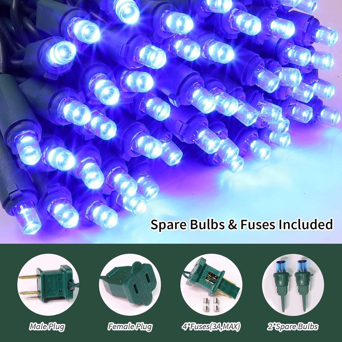 60 Count Blue - String Lights - LED Christmas Lights, Mini led Lights for Indoor Outdoor Home Holiday Party Wedding Independence Day Decoration