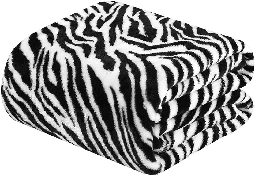 MERRYLIFE Throw Blanket for Couch Bed | Soft Decorative Ultra-Plush Colorful Blanket| Queen Size Travel Throws Oversized |(90" 90", Zebra)