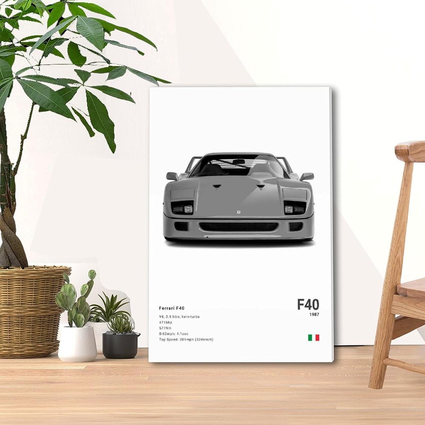 Farrari Car Posters For Walls Vintage Racing Car Canvas Prints For Home Decor Office Decor CFrame-style 12x18inch(30x45cm)