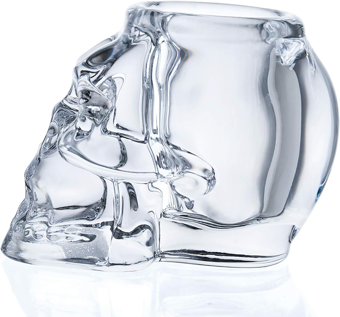 Diamond Star Glass Candle Holder Skull Halloween Tealight Candle Holder Decorative Votive Candle Holders for Home Party (clear)