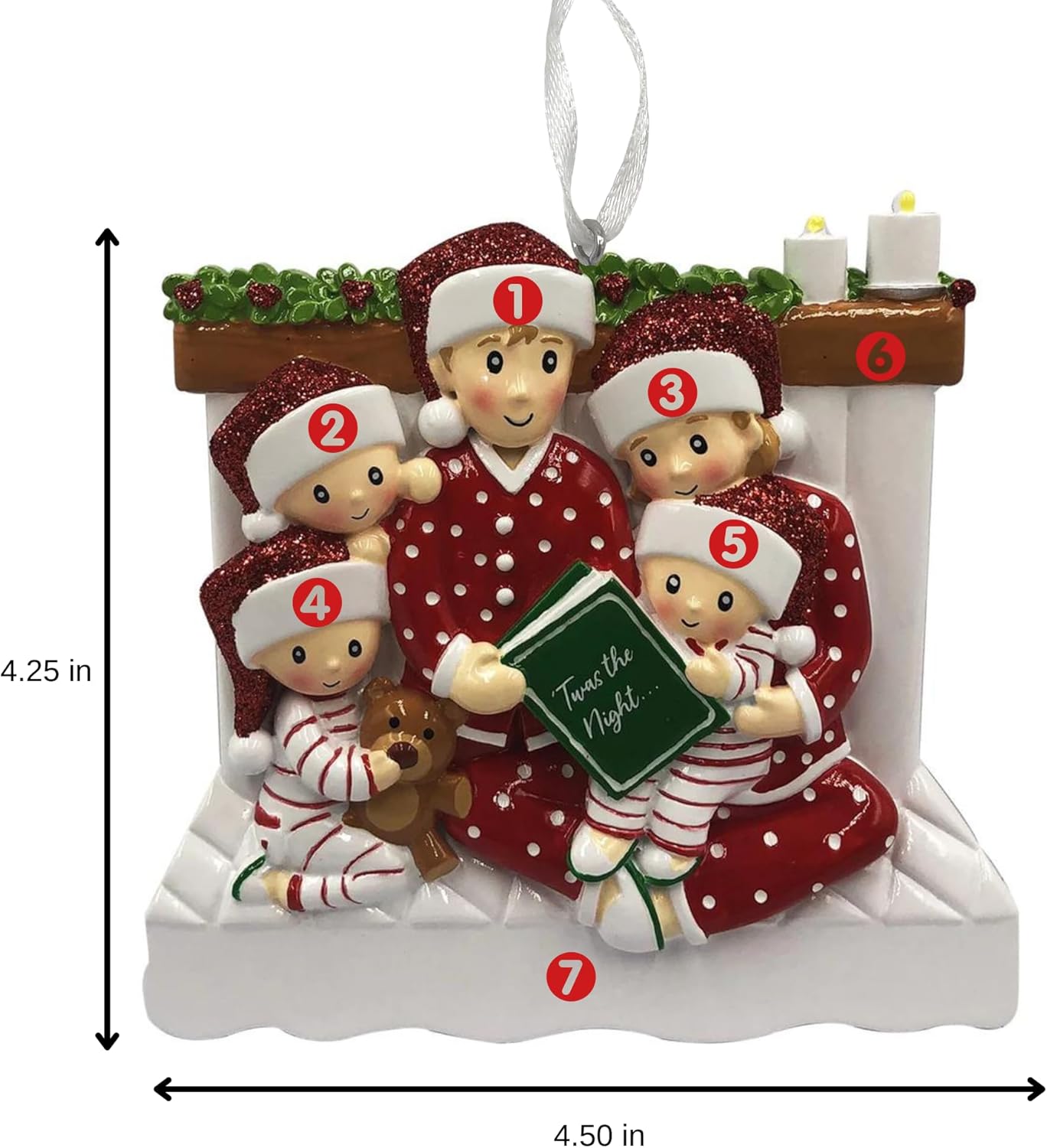 2025 Family Christmas Ornament – Personalized Ornament for Families – Custom Family Ornament – Holiday Tree Decoration Keepsake Gift (Family of 5)