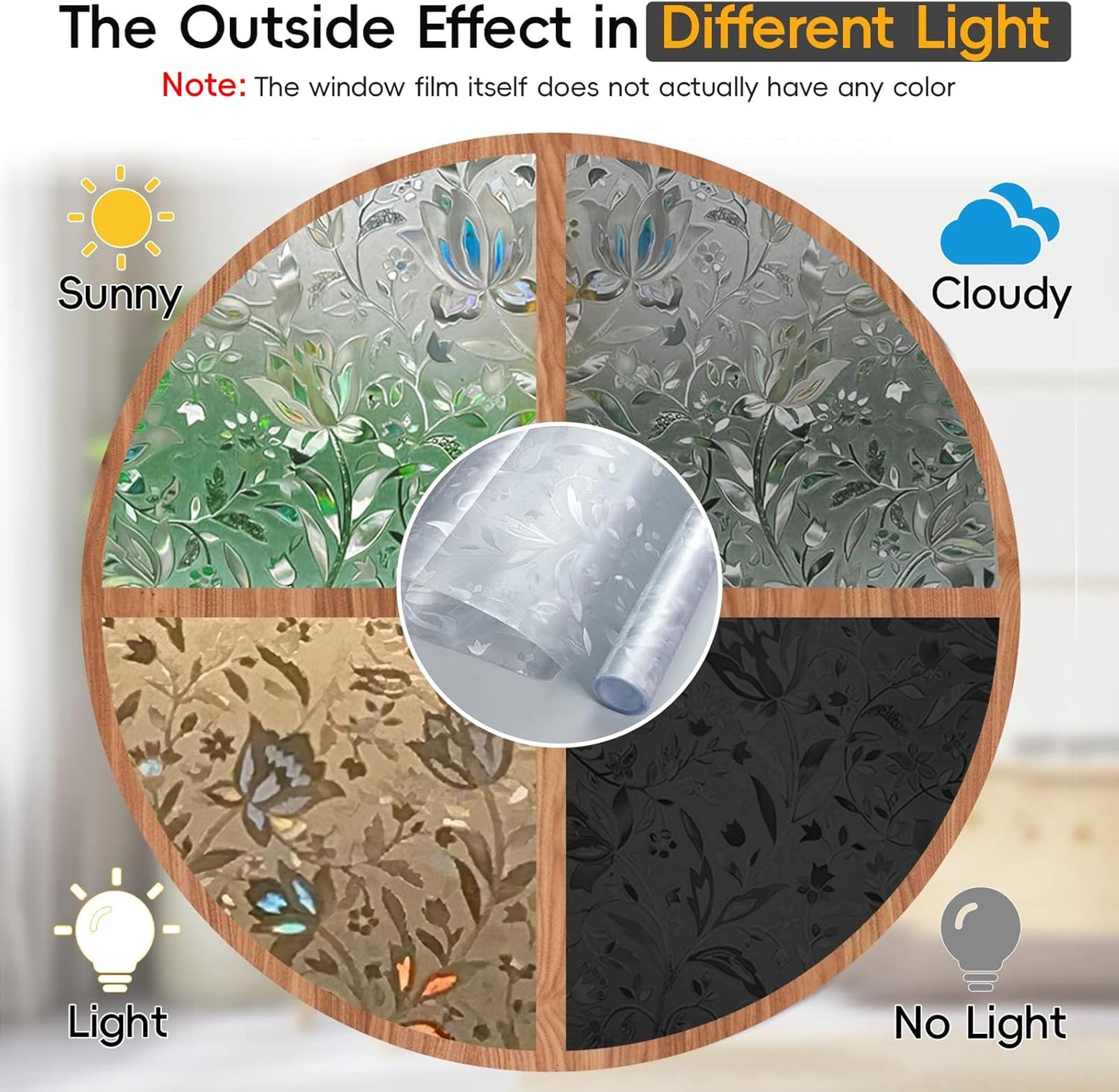 Rainbow Window Privacy Film Decorative, Stained Glass Window Tint for Home, 3D Decals Window Clings for Glass Windows, Static Cling Window Sticker, Suncatcher Window Cover,23.6" by 78.74"