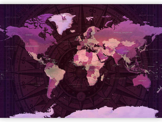 artgeist Wall Mural World Map 118x83 in - XXL Non-Woven Wallpaper Fleece Wall Decor Photo Print Picture Image Design Home Map of The World k-A-0273-a-a