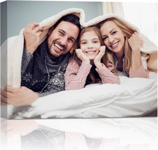 AbcCustomize Canvas Prints with Your Photos, Personalized Photo To Canvas Print for Bedroom, Living Room, Farmhouse Office Decor,Custom Canvas Wall Art for Gifts & Keepsakes, Ready to Hang