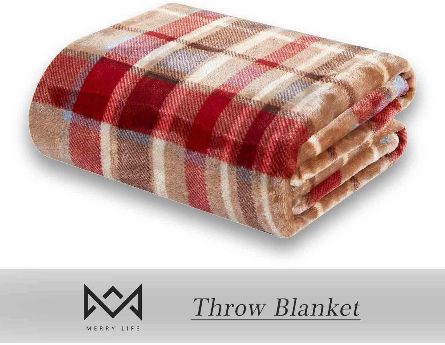MERRYLIFE Throw Blanket Plaid| Ultra-Plush Soft Colorful Oversized | Decorative Couch Travel Blanket |Large Size (60" 90", Love Urban)