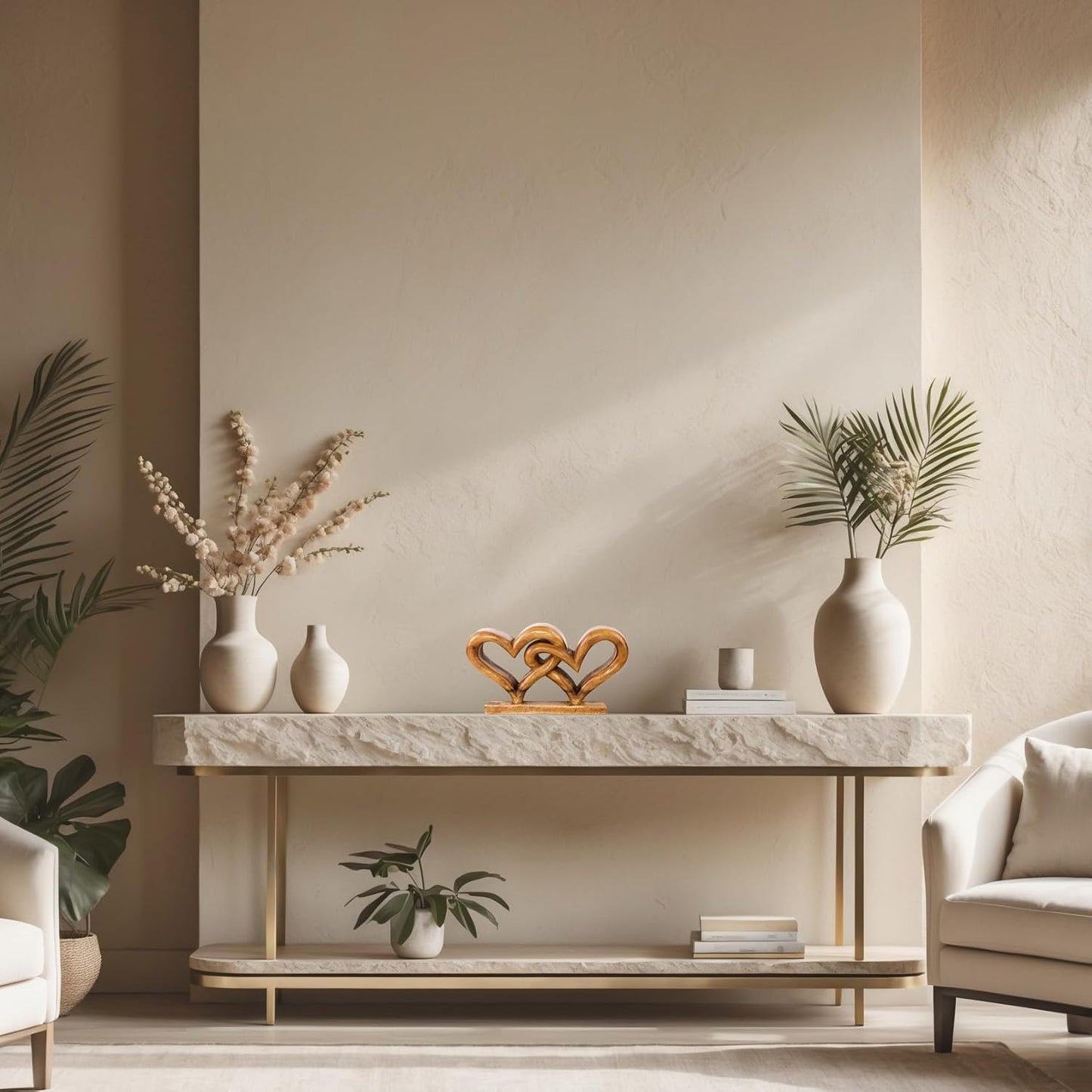 Decozen Gifts for Mom - Wooden Heart Sculpture - Mother's Day Birthday Gifts, Home, Office, Living Room, Shelf, Fireplace, Farmhouse, Tabletop, Boho and Mantle Decor - Mothers Day Decorations