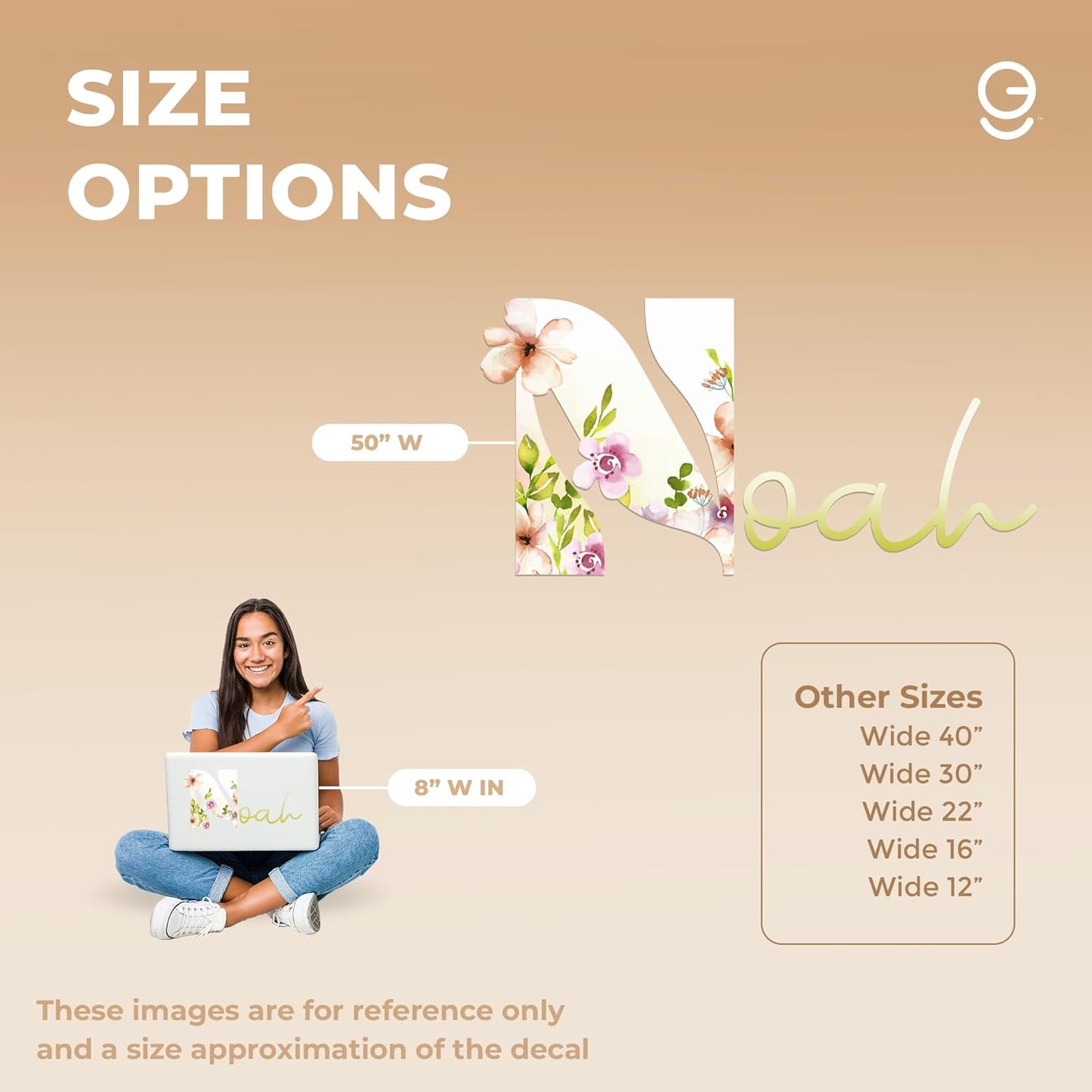 CRYPTONITE Personalized Name Flower Wall Decor | Custom Decal for Baby Nursery | Girl Bedroom Decor | Baby Girl Room (B. Flowers)