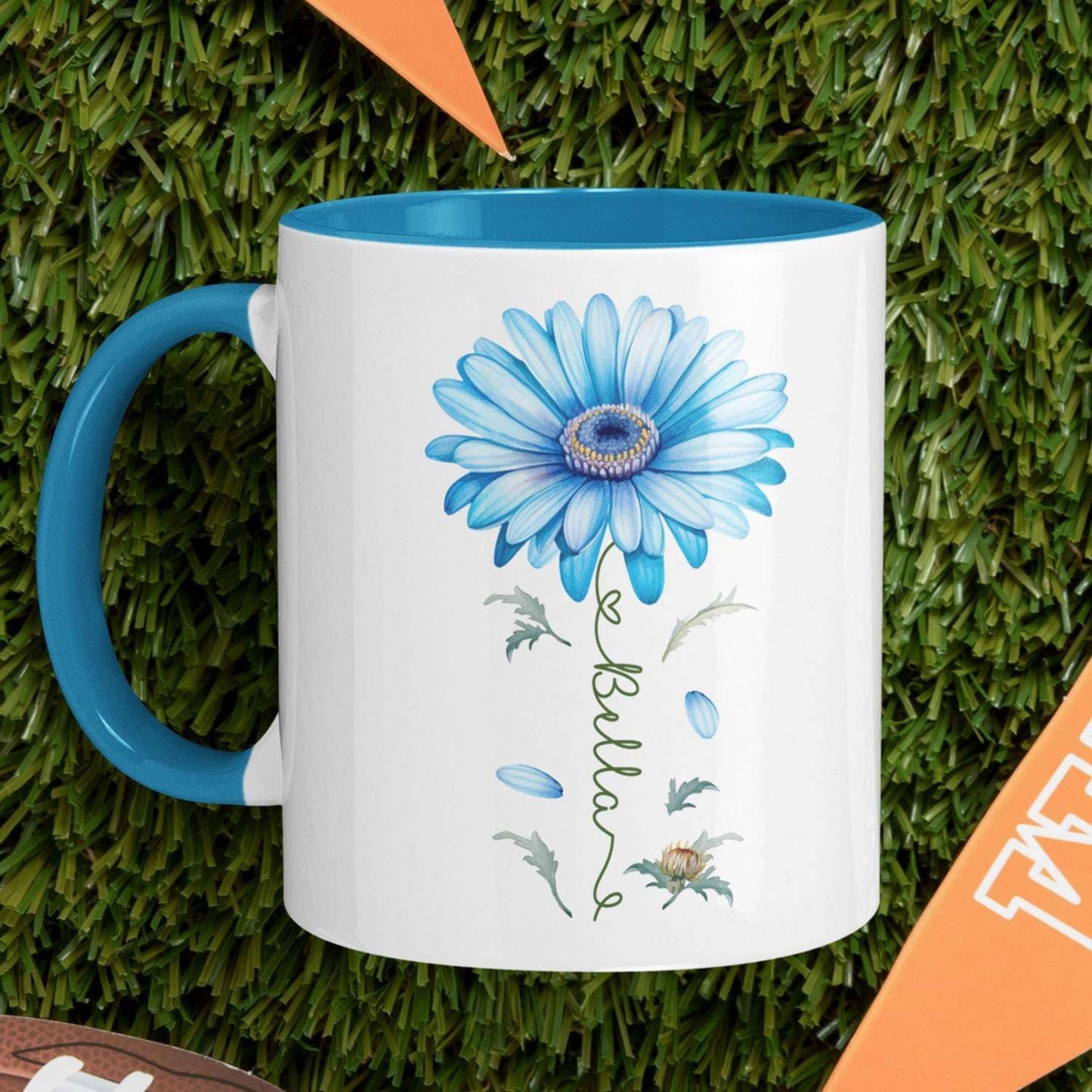 Adorable Gerbera Daisy Flower Mug, Customized Flower Themed Cup With Name, Novelty Daisy Flower Accent Mug 11oz 15oz, Custom Daisy Lover Coffee Cup, Personalized Flower Mug For Birthday