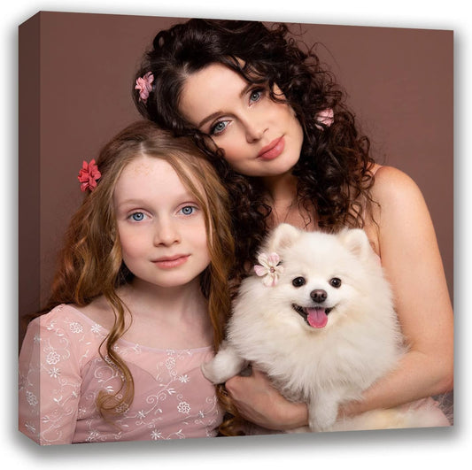 Custom Canvas Prints with Your Photos (20x20, Framed Canvas) Custom Framed Wall Art Personalized Canvas Pictures for Pet/Family Gifts for Mom/Men/Women