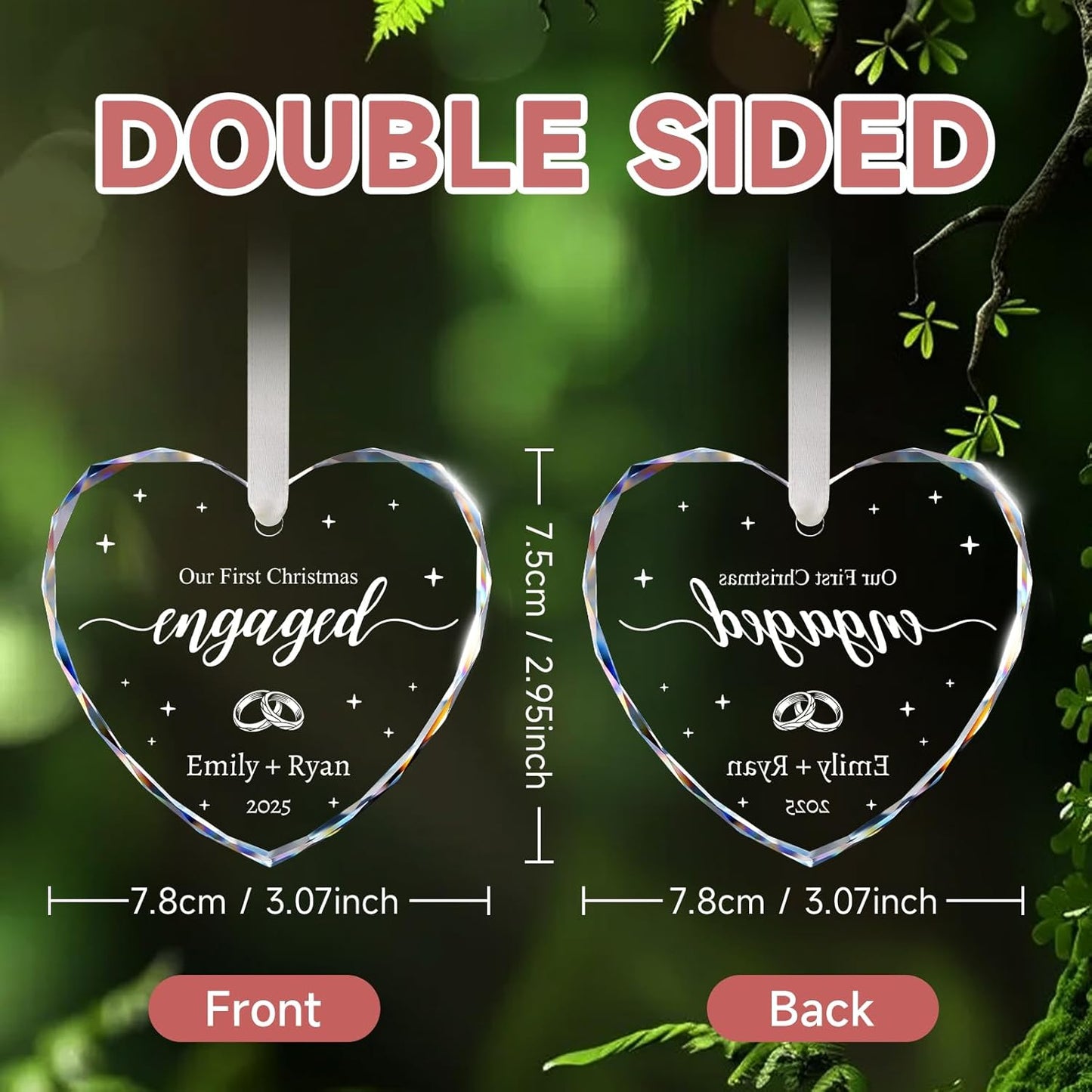 Engagement Gifts for Couples - Personalized Engagement Ornament for Party Decorations - Bride to Be Gifts, First Christmas Just Engaged Ornament 2025