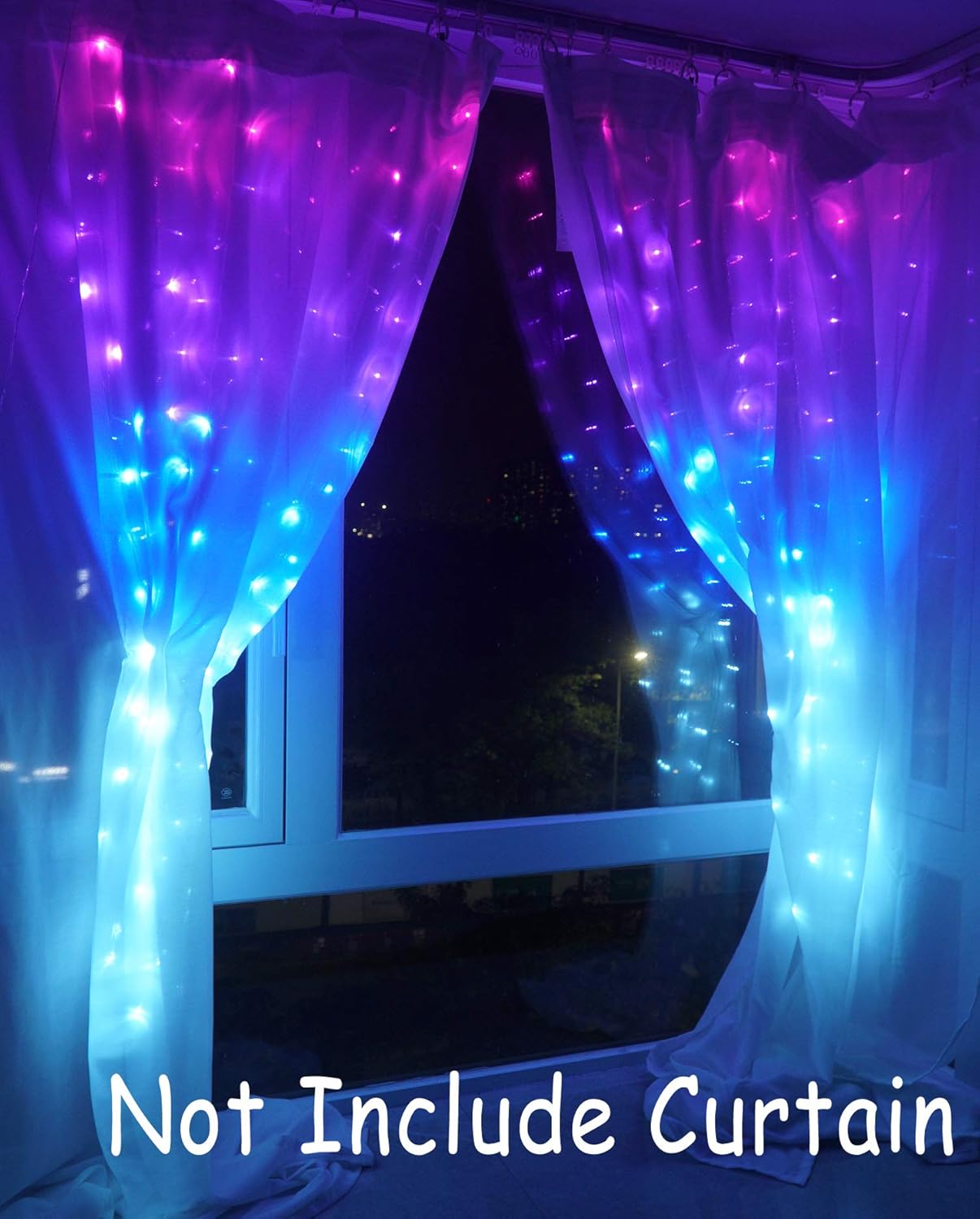 Curtain Lights Pink Purple Blue Ombre Fairy Light with Remote Ombre Rainbow LED String Curtain Lights for Girls Room Purple Twinkle Fairy Light Mermaid Unicorn Frozen Decor Teen Girl Room