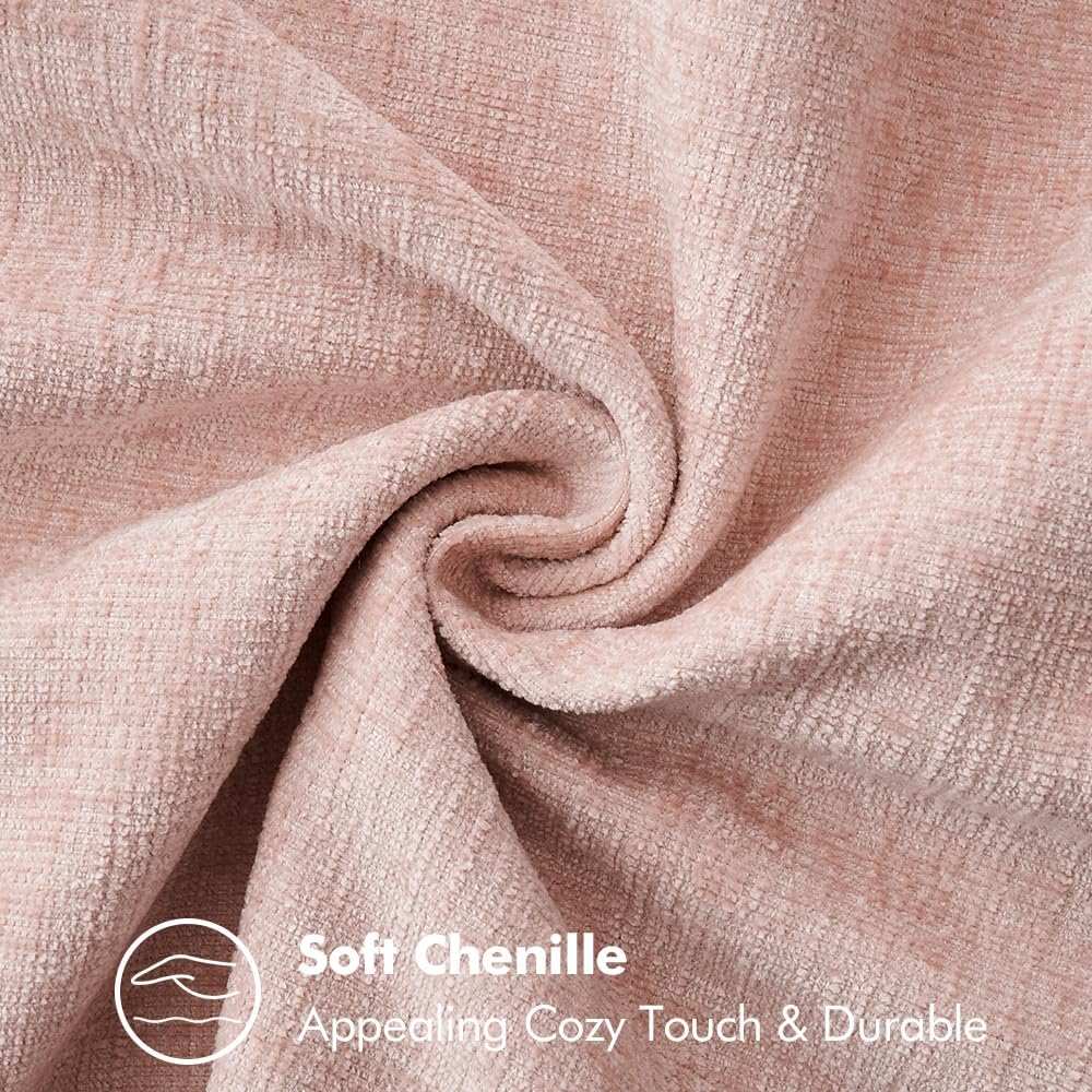 MIULEE Pack of 2 Couch Throw Pillow Covers 12x20 Inch Pink Valentine Farmhouse Decorative Pillow Covers with Stitched Edge Soft Chenille Solid Dyed Spring Pillow Covers for Sofa Bed Living Room