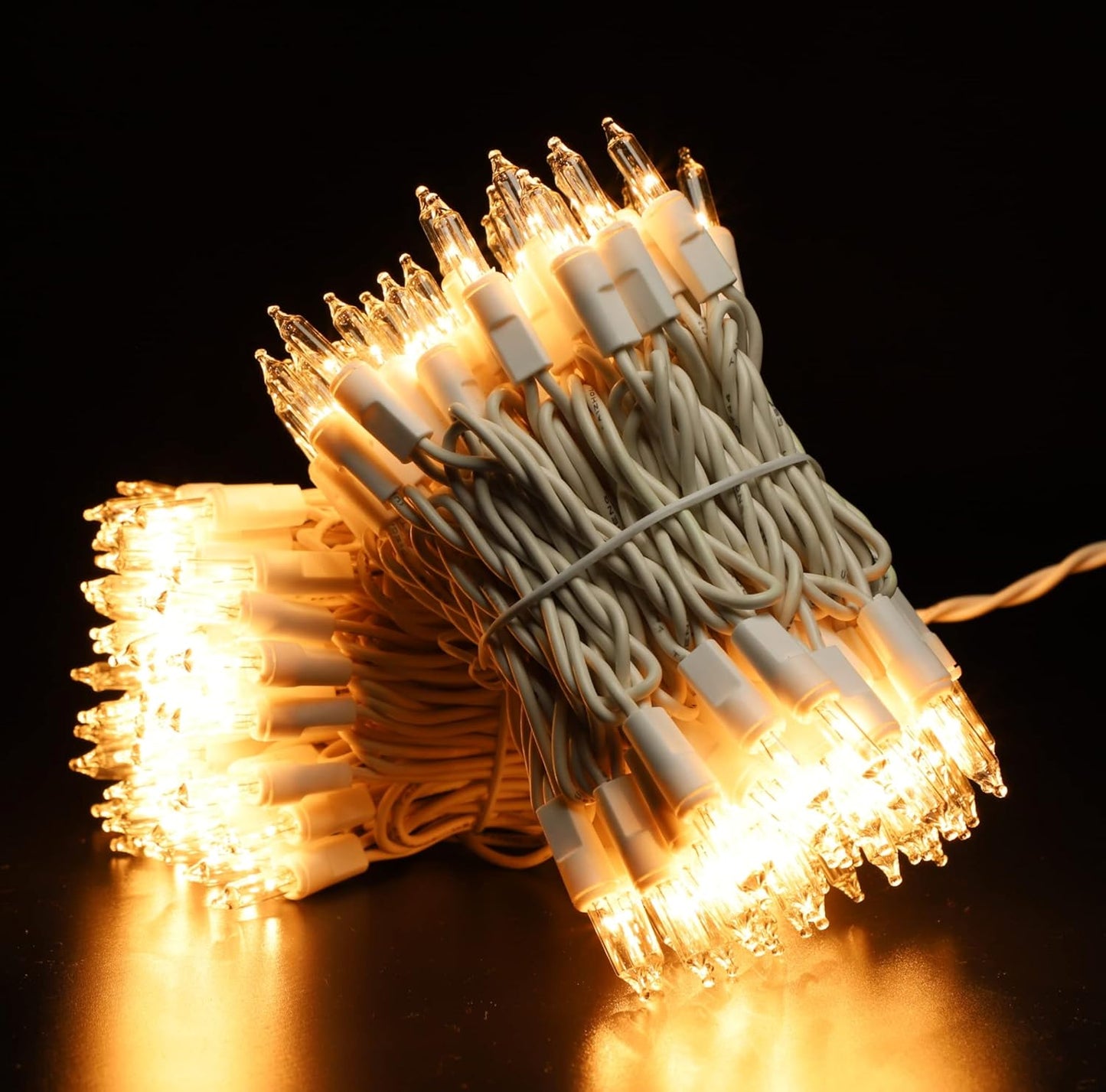 White Wire, Clear Incandescent Bulb 100 Mini String Lights for Indoor Christmas Tree Garland Birthday Wedding Party Festival Decoration