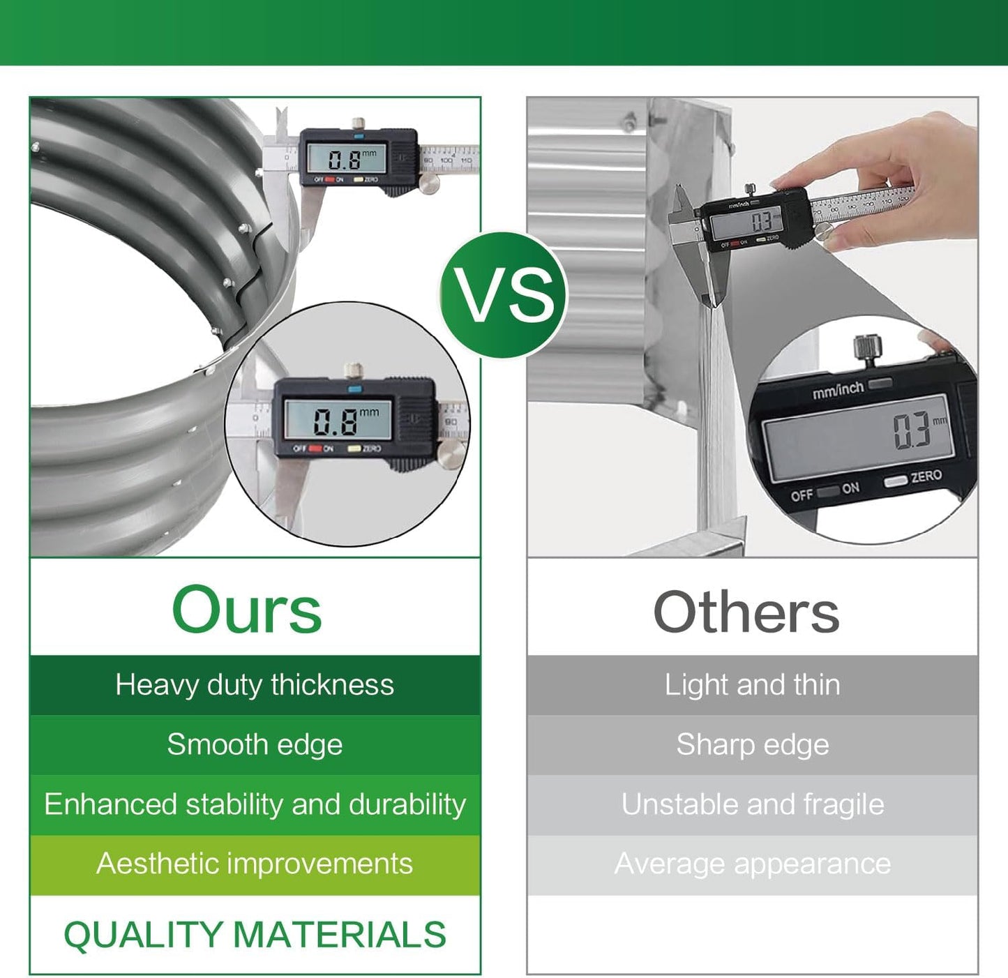 Gardmax 2 Pack Galvanized Raised Garden Bed, Lightweight Planter Boxes Outdoor with Easy Assembly, Large Garden Bed for Vegetables, Fruits, Flower Dark Grey
