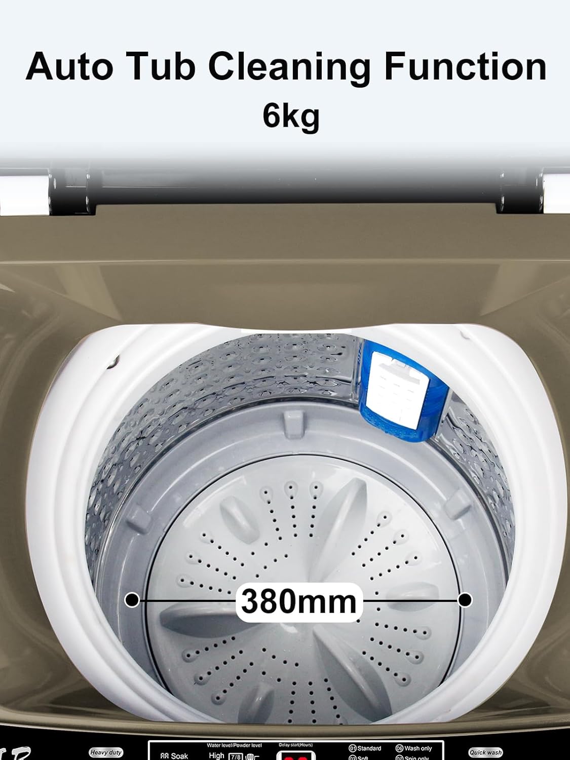 Full-Automatic Washing Machine 17.7 lbs Small Compact Portable 10 Wash Program & 8 Water Level Compact Washer with LED Display Ideal for Apartments, RV, Camping, Gold (KB03-GOLD6)