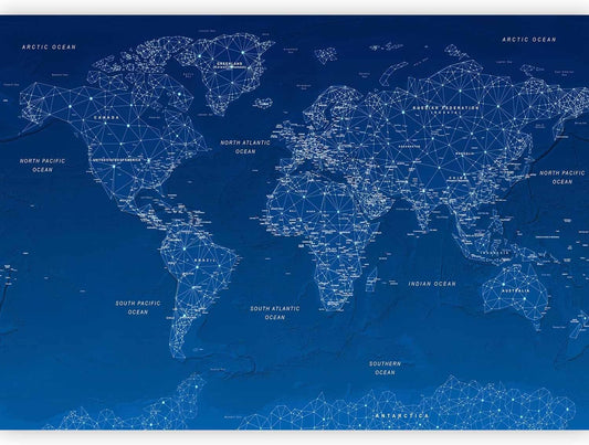 artgeist Premium Wall Mural World Map 98x69 in - XXL Non-Woven Wallpaper Fleece Wall Decor Photo Print Picture Image Design Home Map of The World k-A-0125-a-a