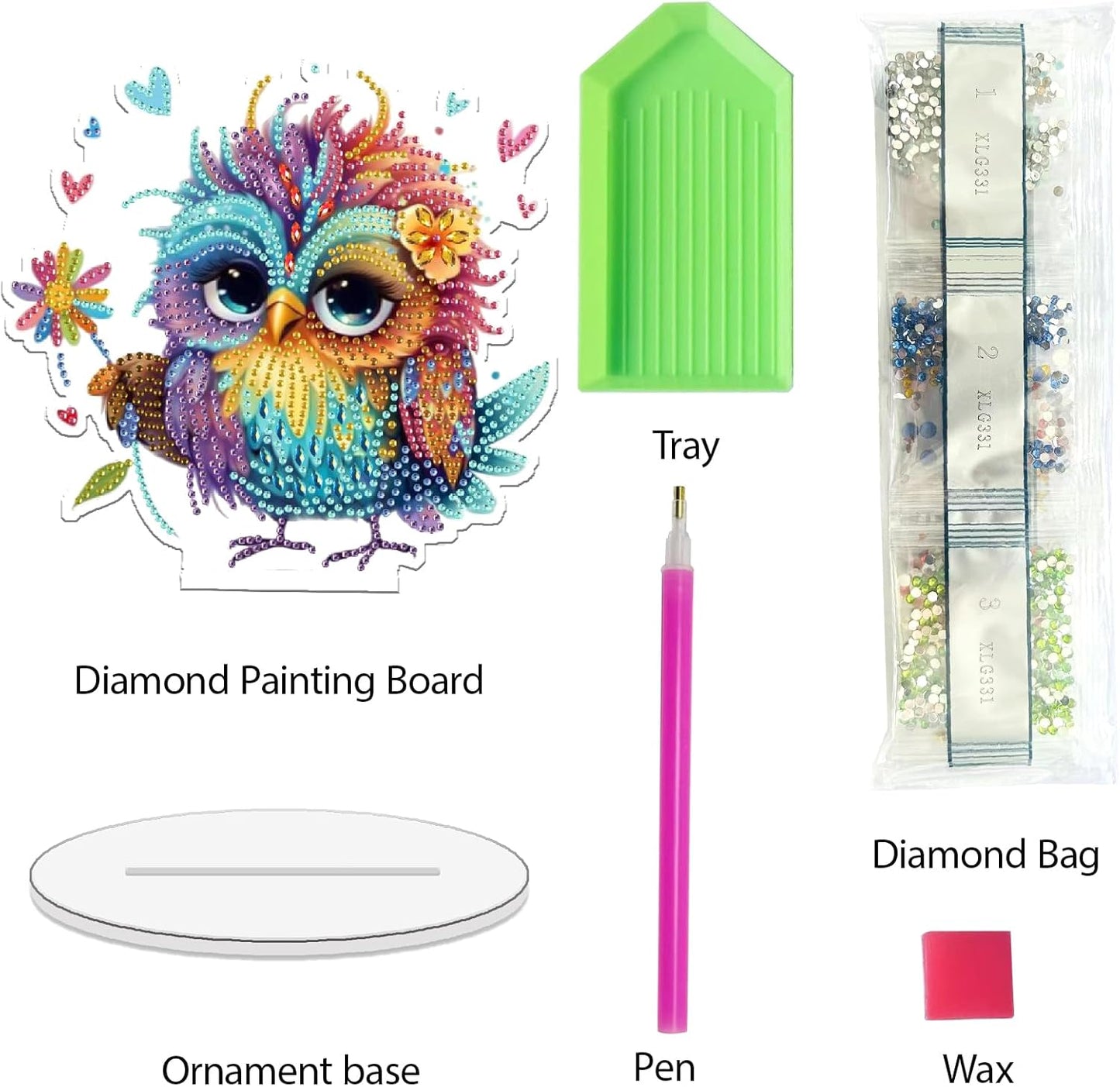 Diamond Art Kit for Adult, 5D Diamond Art Painting, Double Sided Decorative Special-Shaped Rhinestone Desktop Ornaments, DIY Acrylic Ornaments (Parrot)