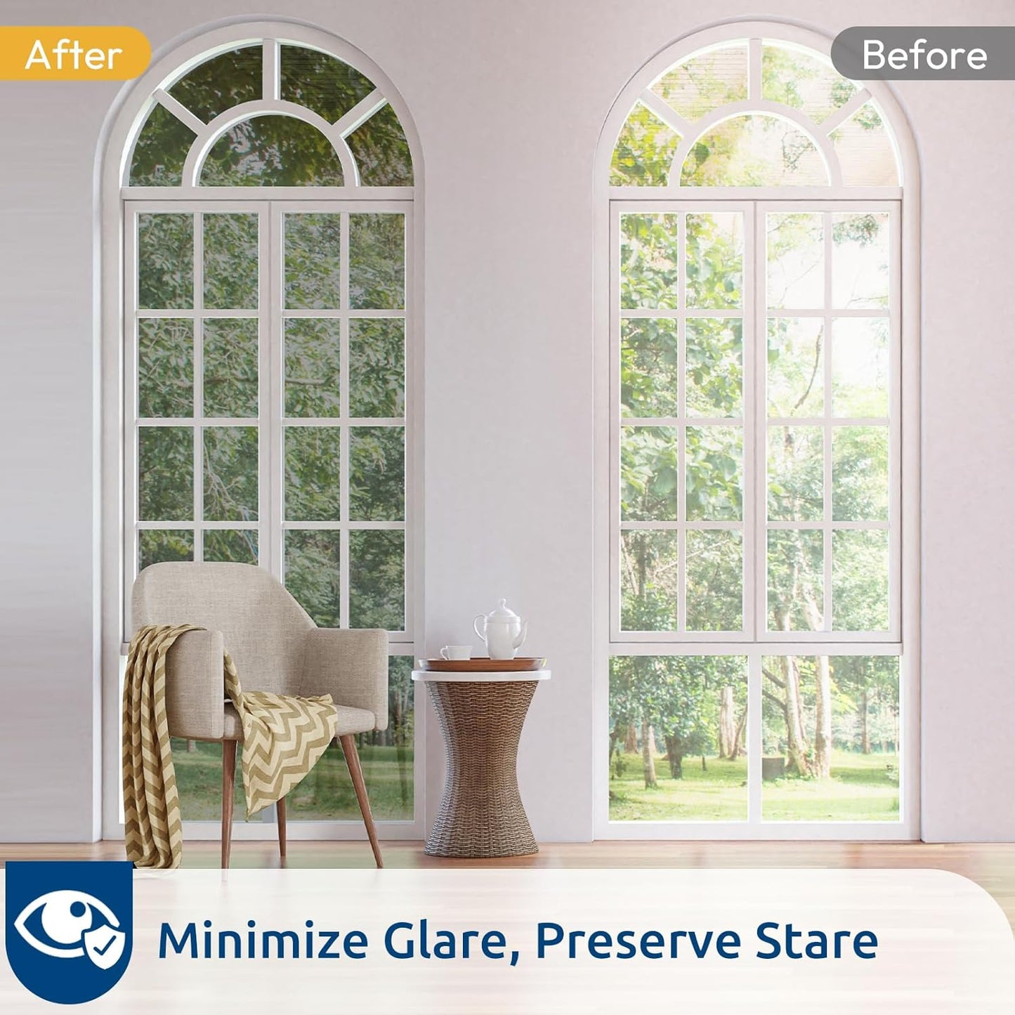 rabbitgoo Window Privacy Film One Way Window Tint for Home, Removable Reflective Heat Sun Blocking Anti UV Glass Door Covering, Mirror Tinting Film House Office, 29.5 in X 16.4 Feet, Silver