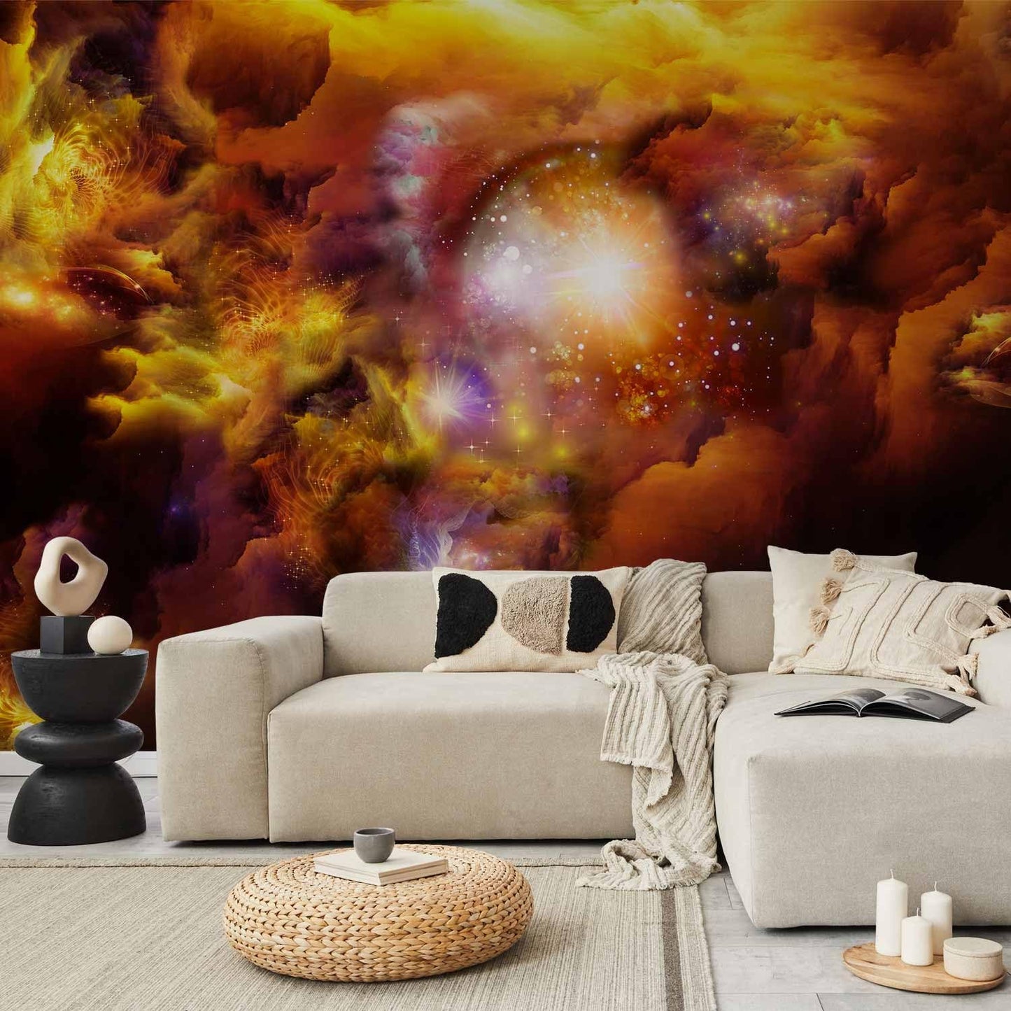 artgeist Wall Mural Cosmos Galaxy 154x110 in - Peel and Stick Self-Adhesive Wallpaper Removable Large Sticker Foil Wall Decor Print Picture Image Design n-A-0027-a-d