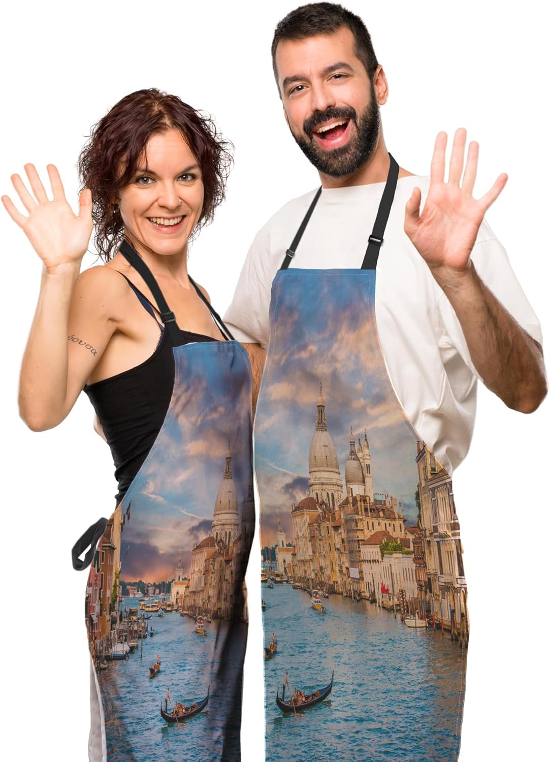 Garden Apron for Women Sunset in Venice Fun Aprons for Men for Kitchen Cooking Restaurant BBQ Painting Crafting Gardening 27” (W) x 31” (H), Waterproof Apron