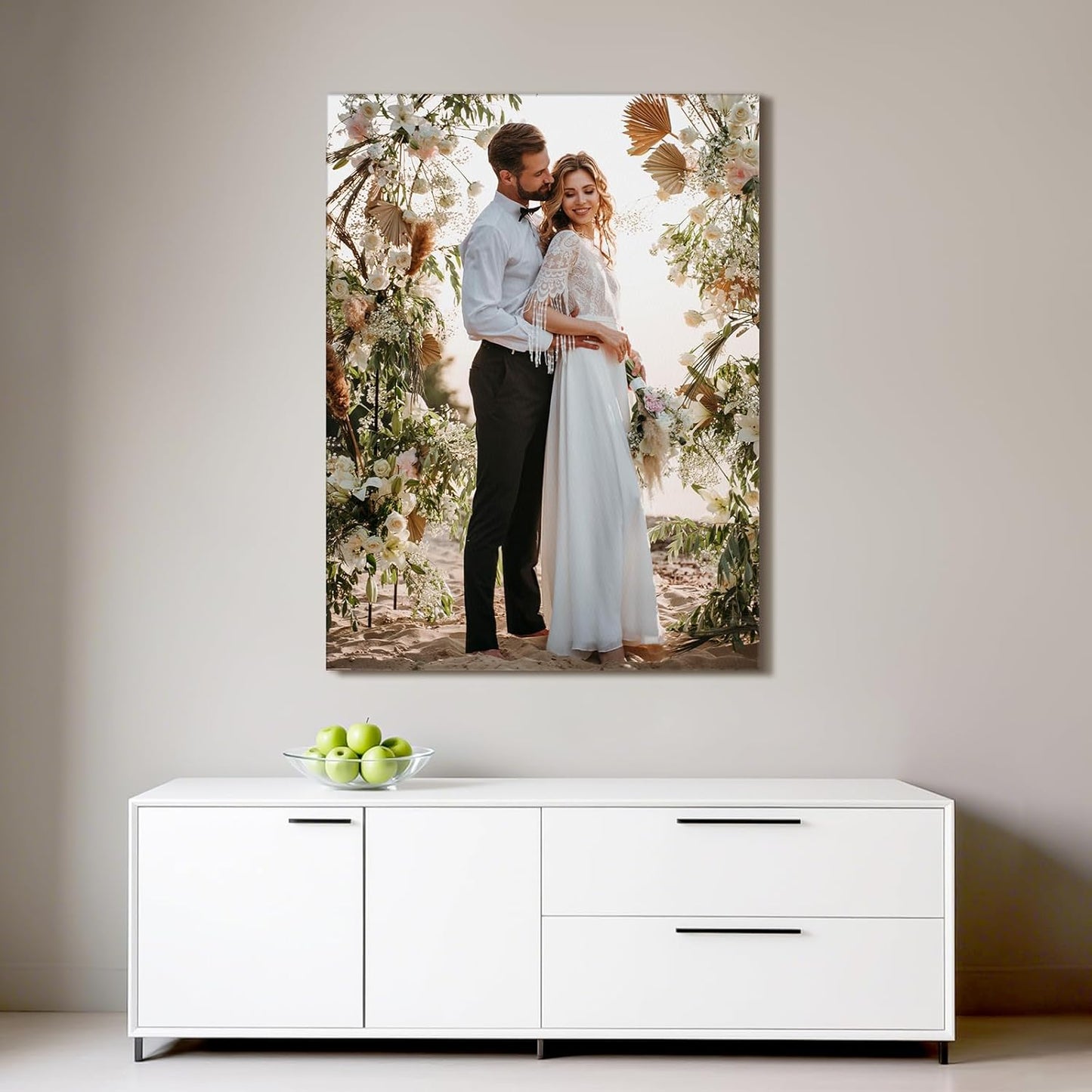 Custom Canvas Prints with Your Photos - Personalized Pictures Print, Customized Photo Gifts, Wall Art Poster Canvas Printing for Wedding, Family, Baby, Pets, Home Office Decor, Wrapped Frame 12x16