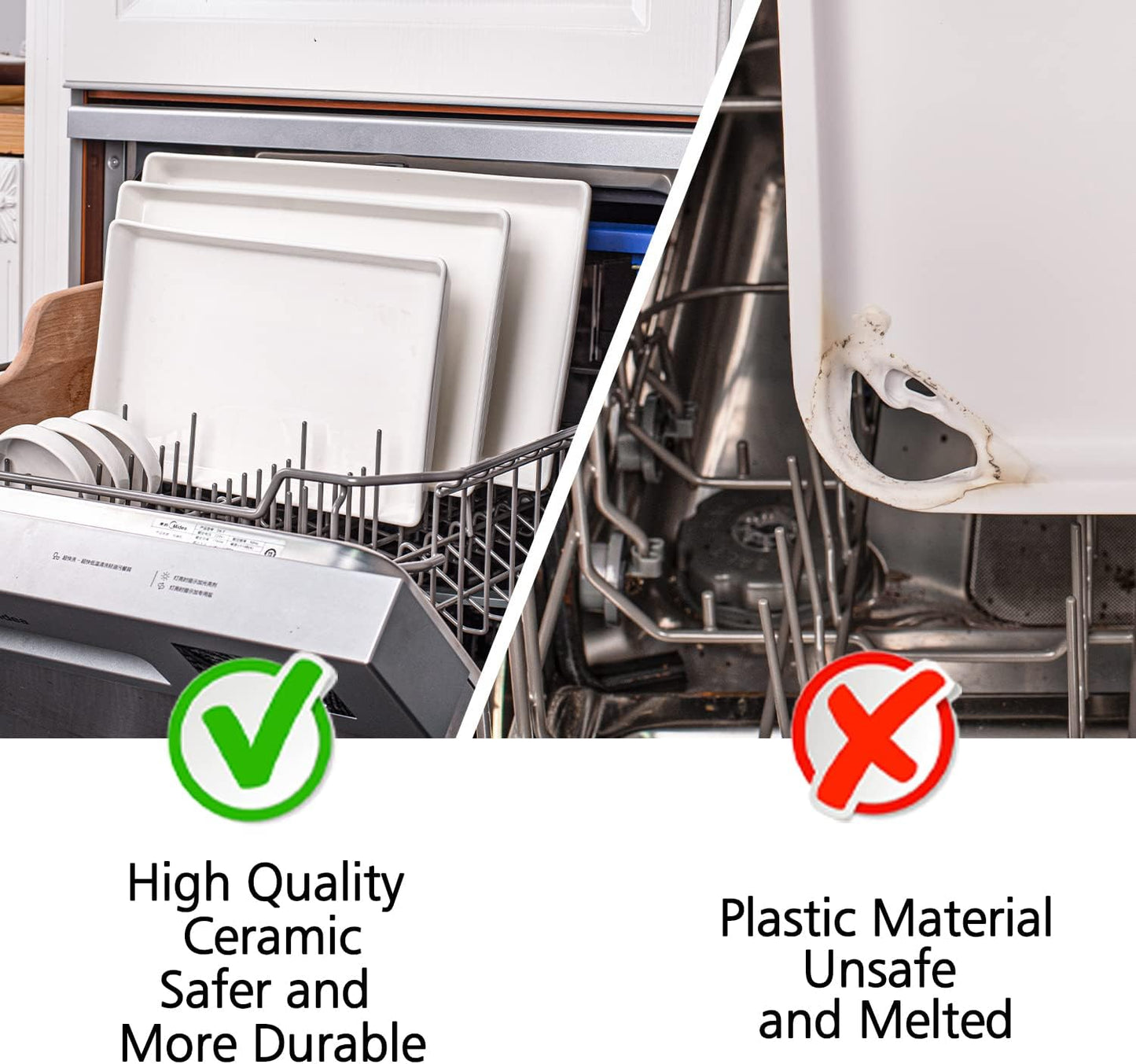 Delling Large Serving Platter, 16" x 9.5" Large Serving Tray, White Rectangular Porcelain Platters for Serving Food, Serving Trays for Party, Entertaining, Appetizer, Charcuterie, Snack - Set of 3