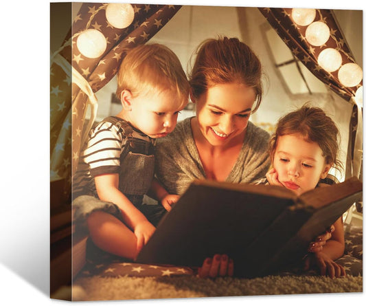 Custom Canvas Prints with Your Photos- Personalized Print Canvas Pictures, Custom Wall Art Gift for Living Room, Bedroom, Wedding Family Baby Pets Framed 20 x 20 inche