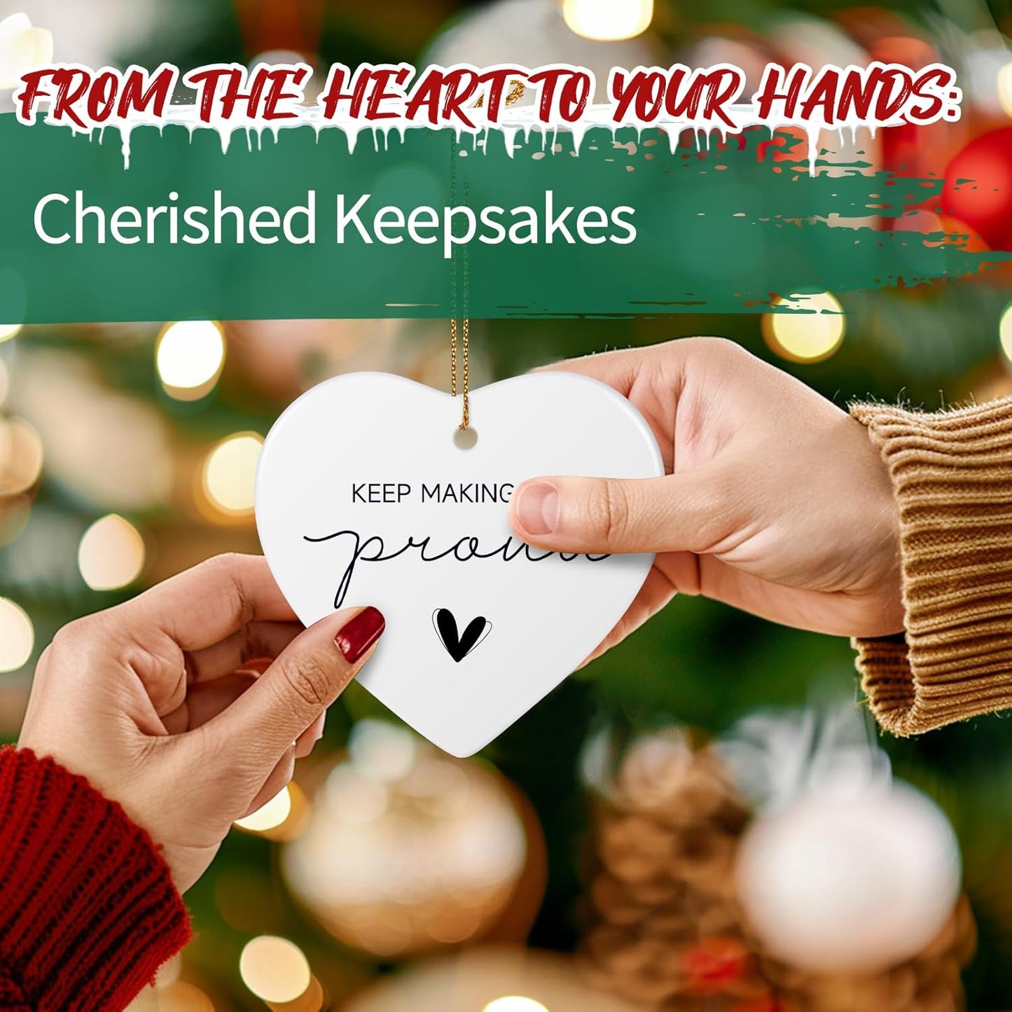 Personalized Keep Making Her Proud Ornament, Memorial Gifts for Loss of Mom Grandmother, Sympathy Gifts for Loss of Loved One, Bereavement Gift Ideas Grief Memorial Gift Christmas Ornament