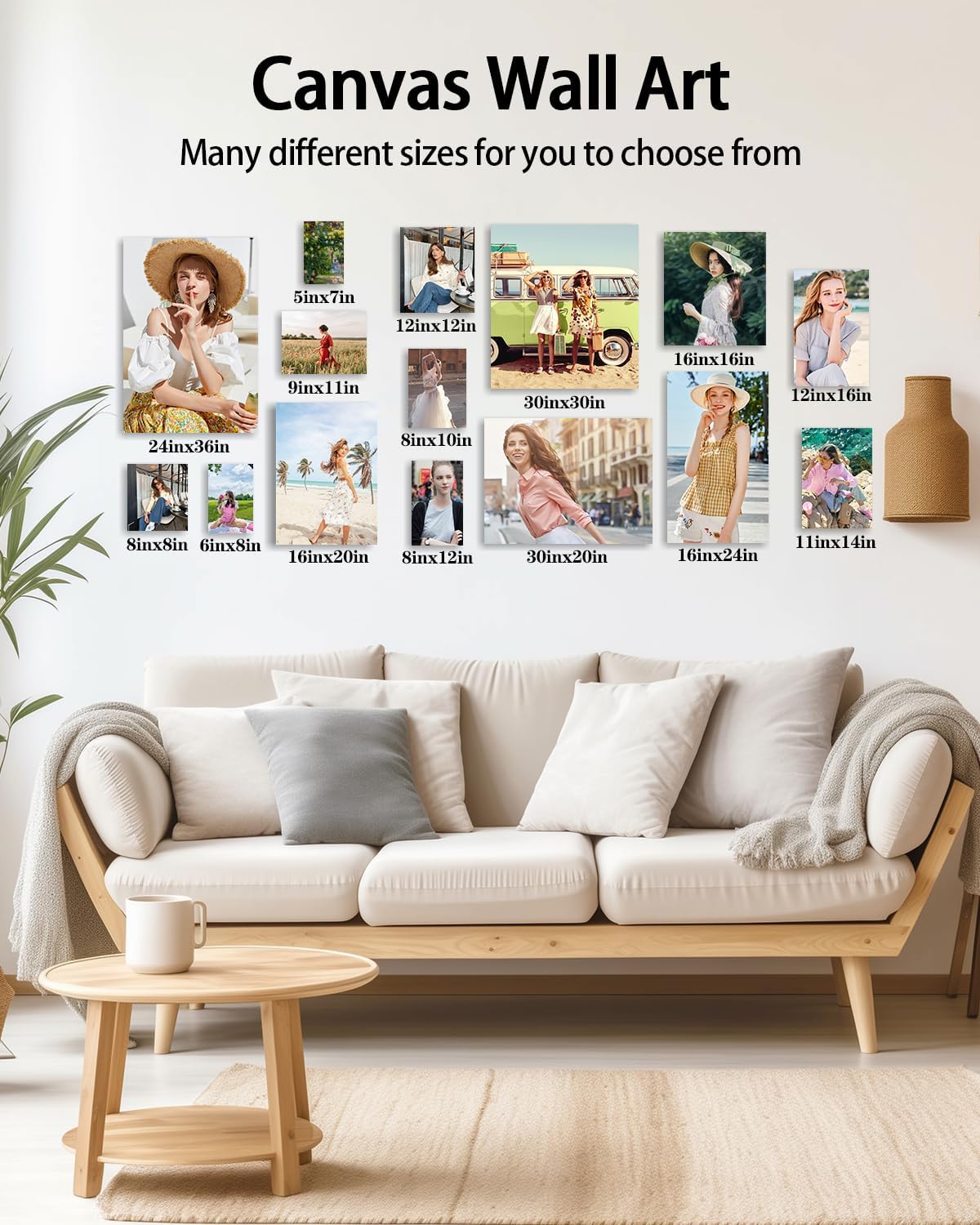 AbcCustomize Canvas Prints with Your Photos，Custom Canvas Wall Art for Bedroom, Living Room, Farmhouse Decor，Personalized Gifts Canvas Prints for Family，Friend，Lover，Pet