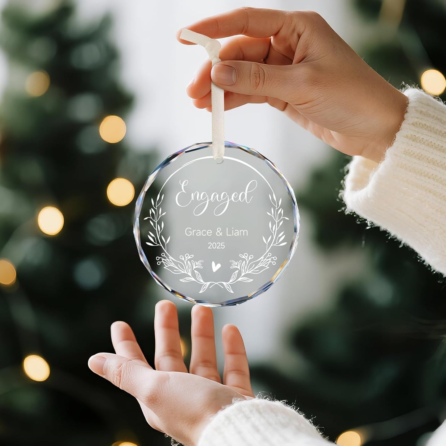 Engagement Gifts for Couples - Personalized Ornaments Keepsake Gift for Newly Engaged, Women, Fiance, Her - Bride to Be Gifts, Just Engaged Ornament 2025 - Christmas Tree Decorations