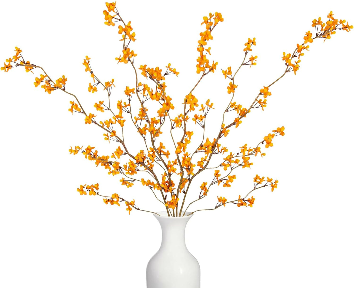 4Pcs Fake Flowers Blossom Branches Artificial Flowers for Indoor Decor, Faux Long Stem Realistic Indoor Plants for Vase Wedding Home Office Bedroom Party Table Centerpieces Decor
