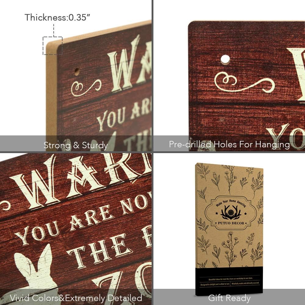 Putuo Decor Funny Rabbit Sign Bunny Rabbit Home Decor Gift Bunny Mom Bunny Lover 12 x 6 Inch (The Bunny Zone) Easter Decorations