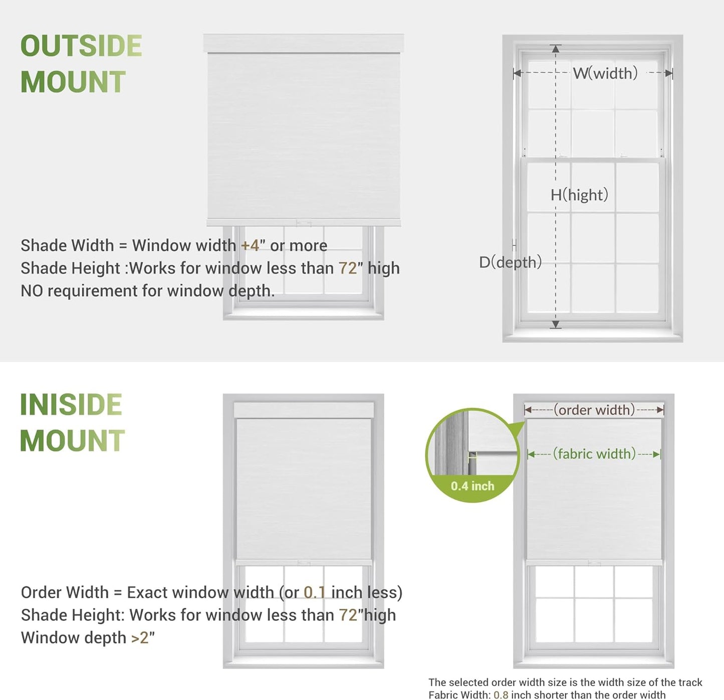 Blackout Roller Shades for Indoor Windows, Cordless Jacquard Fabric-Matched Roller Blinds, Easy to Install Privacy UV Protection Roll Up Blinds for Home Office, Pure White, 26" W x 72" H