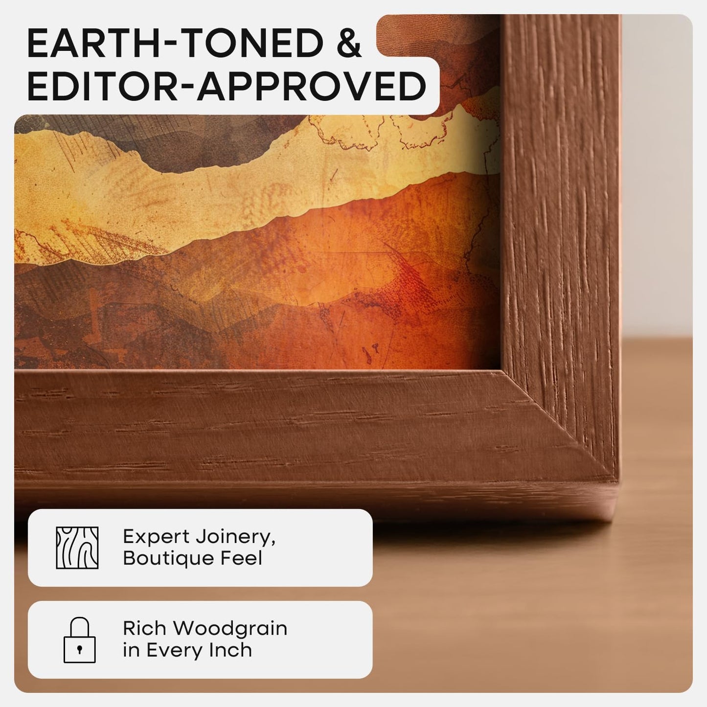 Homeforia A2 Picture Frame Brown, High End Dark Oak 16.5 x 23.4 Wooden Poster Frame Matted to 11.7 x 16.5 Photo, A2 Walnut Wood Frame with Mat A3, 16.5 x 23.5 Frame, Tempered Glass, Wall Kit, Set of 1