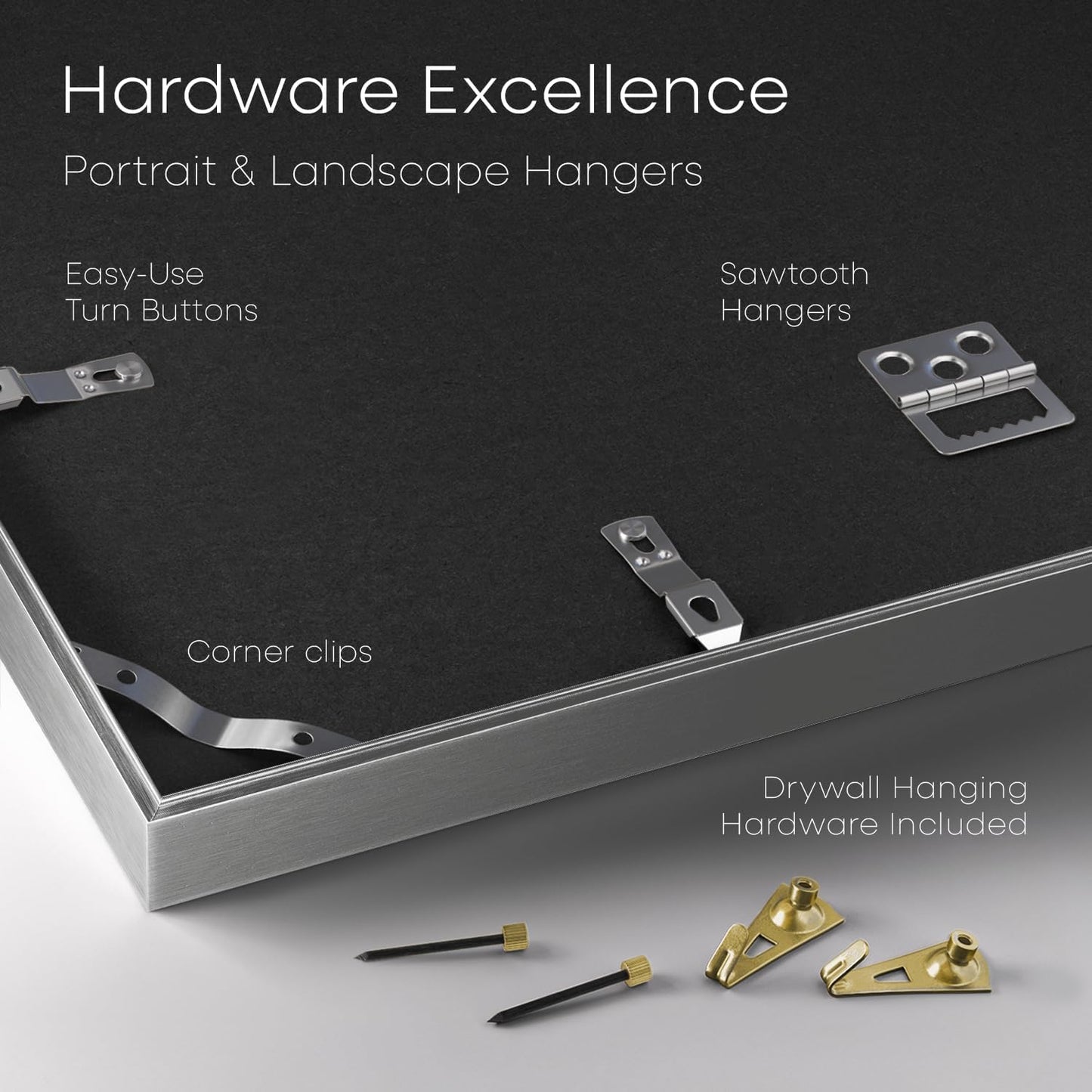 Homeforia 12x17 Picture Frame Silver, High End Metal 12x17 Frames with Mat 10x15 for Photo, 12 x 17 Silver Poster Frame Matted to 10 x 15 Print, 17x12 Hanging Frame, Tempered Glass, Wall Kit, Set of 1