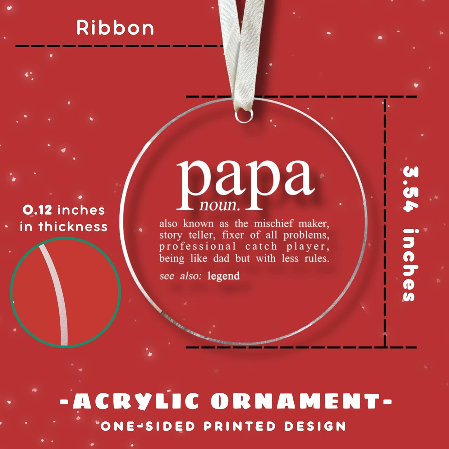 Grandpa Ornament - Grandpa Ornaments for Christmas Tree - Gifts for Grandfather - Acrylic Ornament 2024