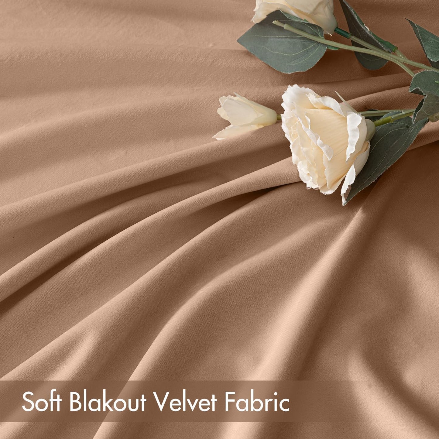 MIULEE Blush Beige Velvet Curtains Thermal Insulated Blackout Curtain Drapes for Bedroom Living Room Darkening 84 Inches Long Curtains Panels Rod Pocket Set of 2