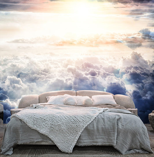 Daybreak Sunshine Cloud Wallpaper Large Wall Mural for Bedroom Livingroom (Not Peel n' Stick)
