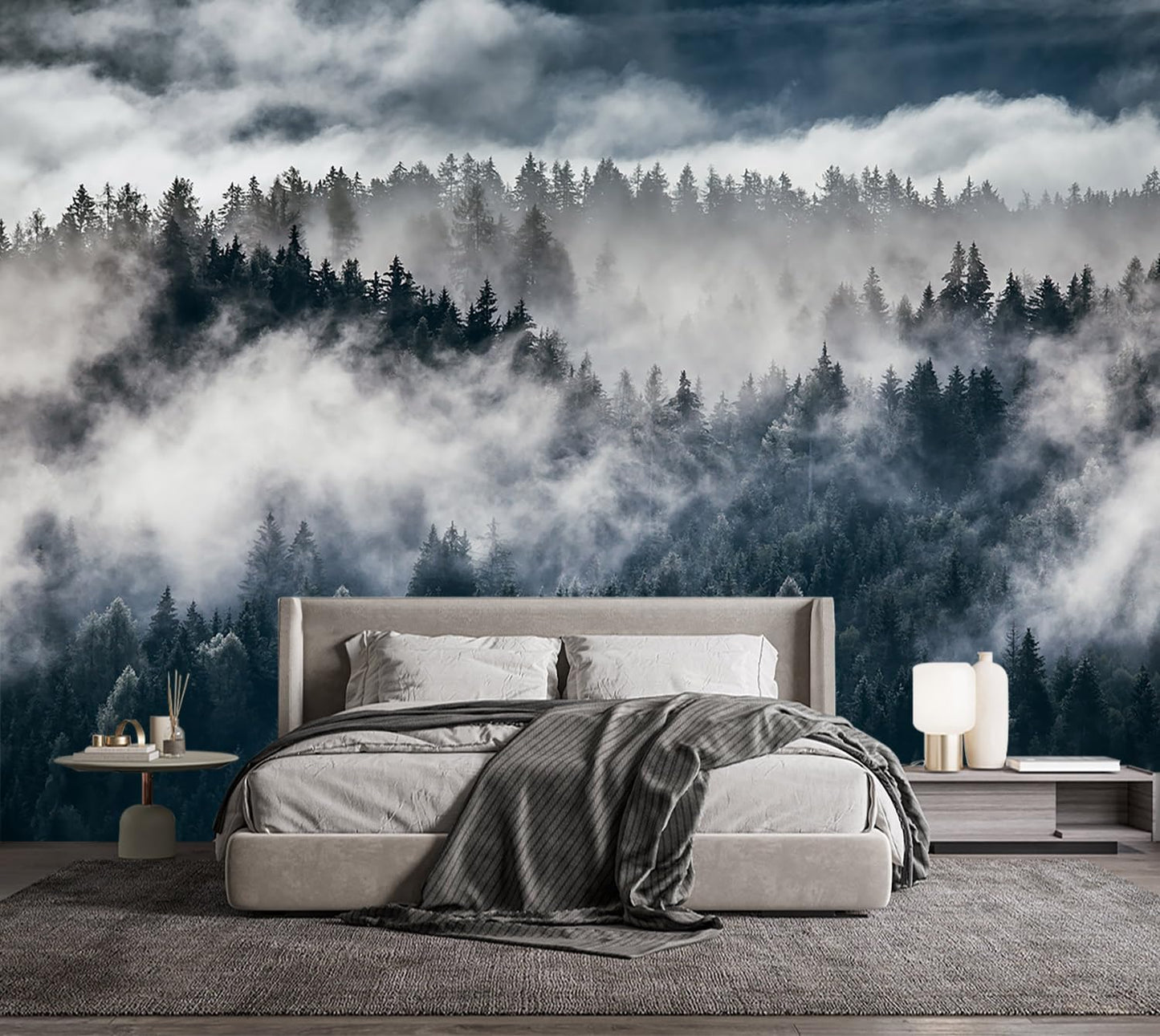 -Misty Forest Bedroom Wallpaper XT20 L 180" x 115"