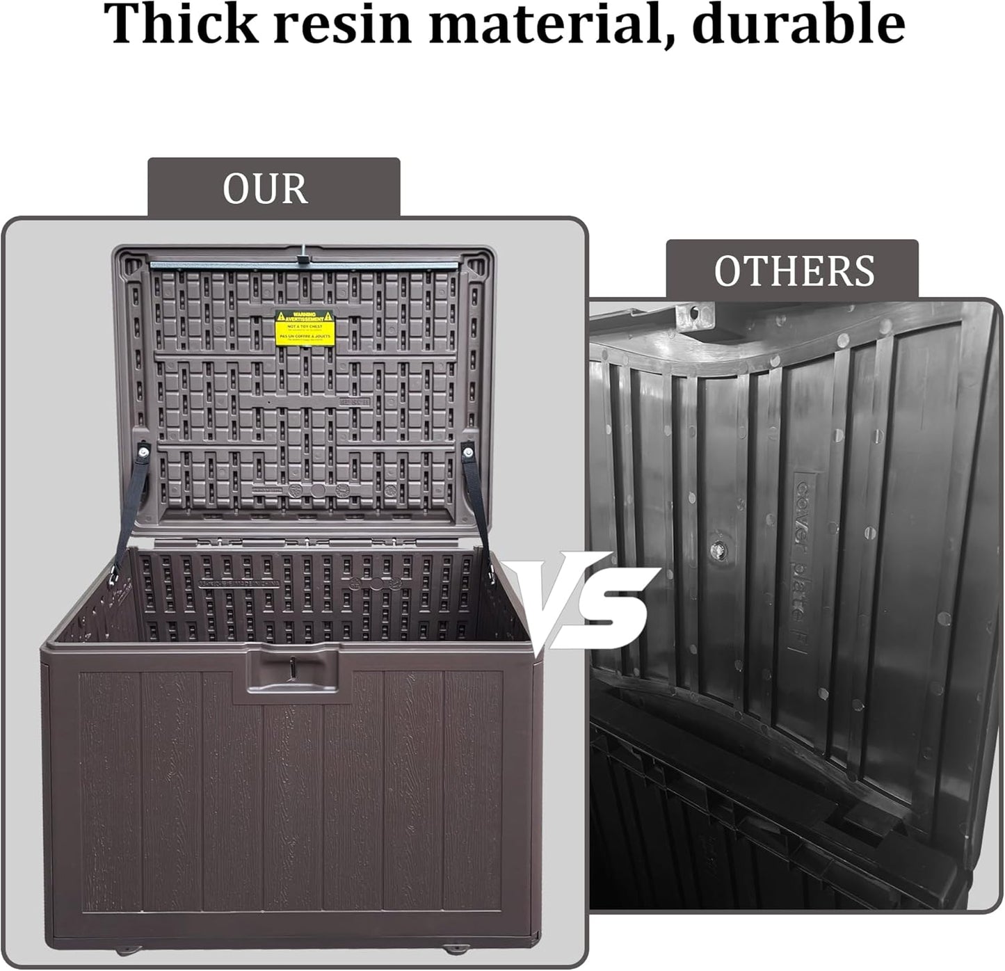 33 Gallon Pro Outdoor Storage Box Waterproof Lockable Resin Deck Box Large, Patio Storage Bin for Pool Accessories Cushion Furniture, Garden Tools, UV-Resistant Outside Delivery Brown