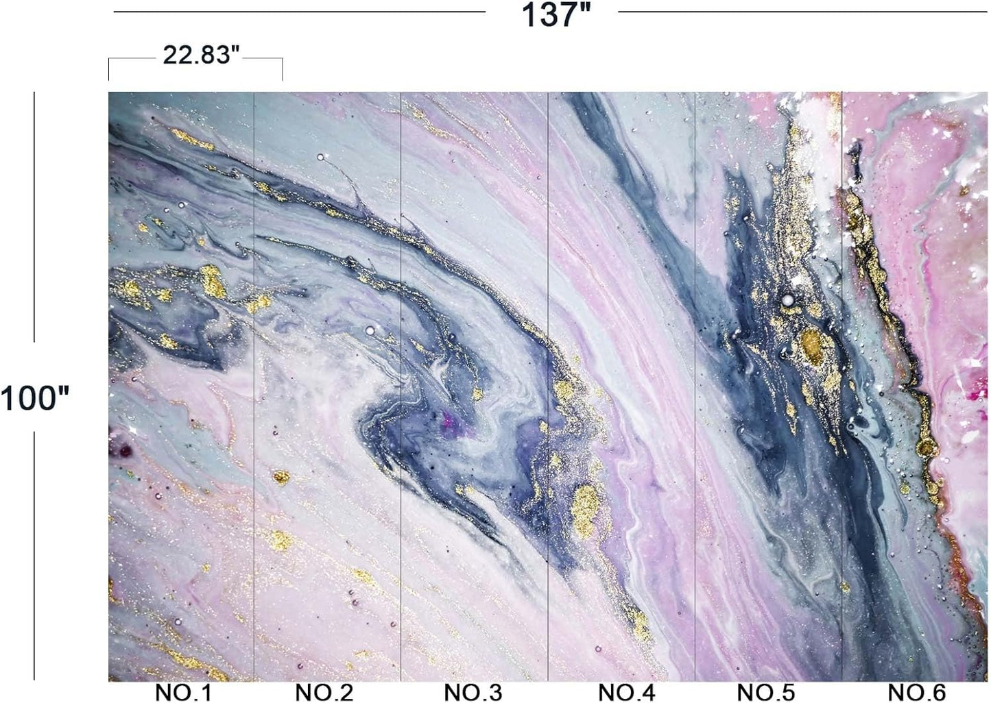 Gilding Marble Pink Wall Mural Wallpaper for Bedroom 137" x 100"