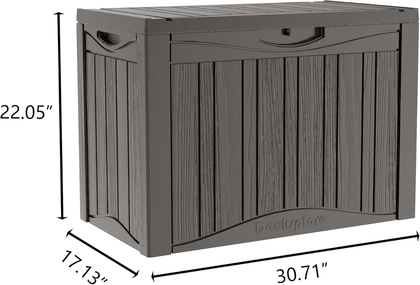 45 Gallon Double-Wall Resin Deck Box - Lockable Waterproof Outdoor Storage Box, 515bs Capacity & Doubles as Seating for Patio Furniture - Garden Tools, Pool Accessories (Brown)