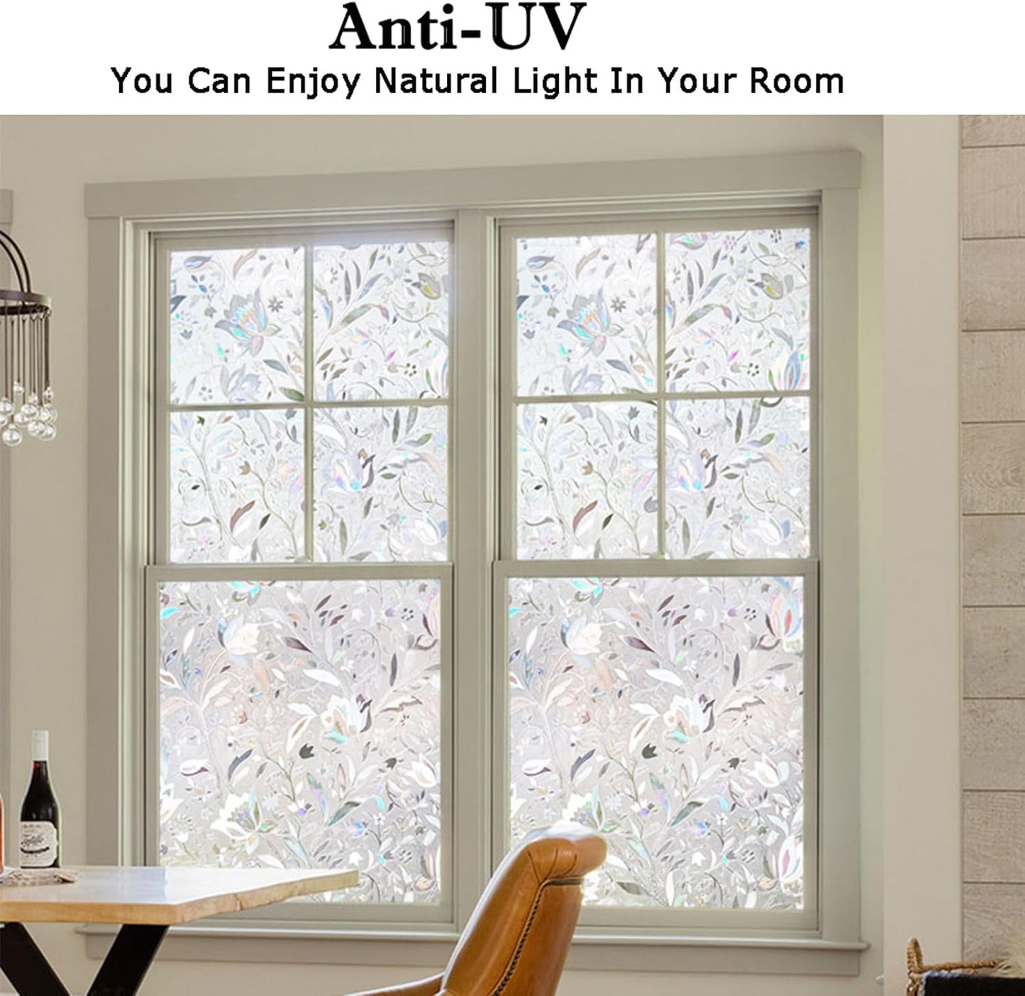 Kromapolis Window Film, Window Privacy Film, Window Vinyl Glass Covering, Stained Glass Decorative Film, Window Film Privacy Frosted, Static Window Clings, Non-Adhesive, No-Glue (11.8 x 78.7 inch)