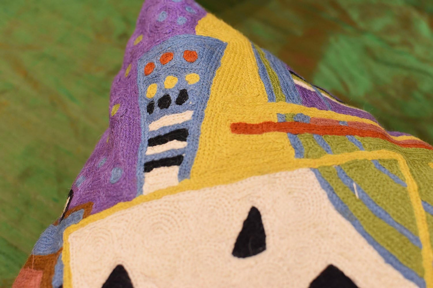 Kandinsky Modern Throw Pillow Cover - Cosmic III | Abstract Pillow | Modern Couch Pillow | Contemporary Pillows | Outdoor Pillow | Mid Century Chair Cushions | Handmade Wool Size 18x18