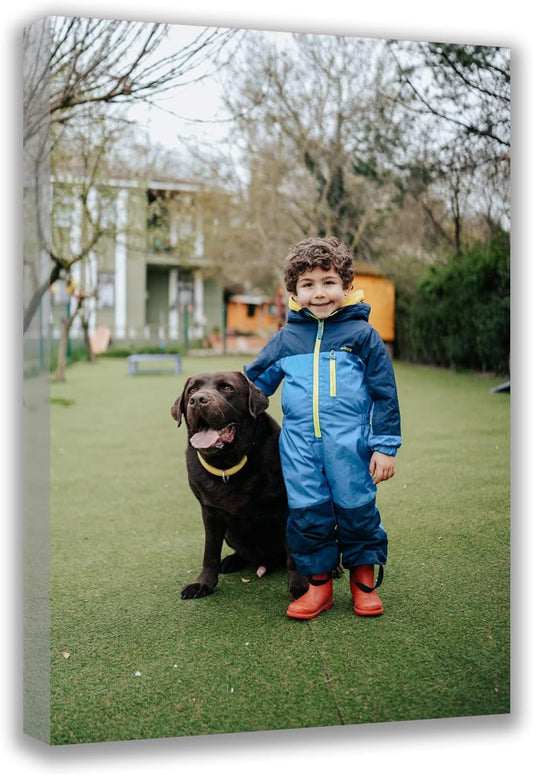 Custom Canvas Prints with Your Photos (10'' x 12'', Framed Canvas) Customized Framed Wall Art Personalized Canvas Pictures for Pet/Family Gifts for Mom/Men/Women