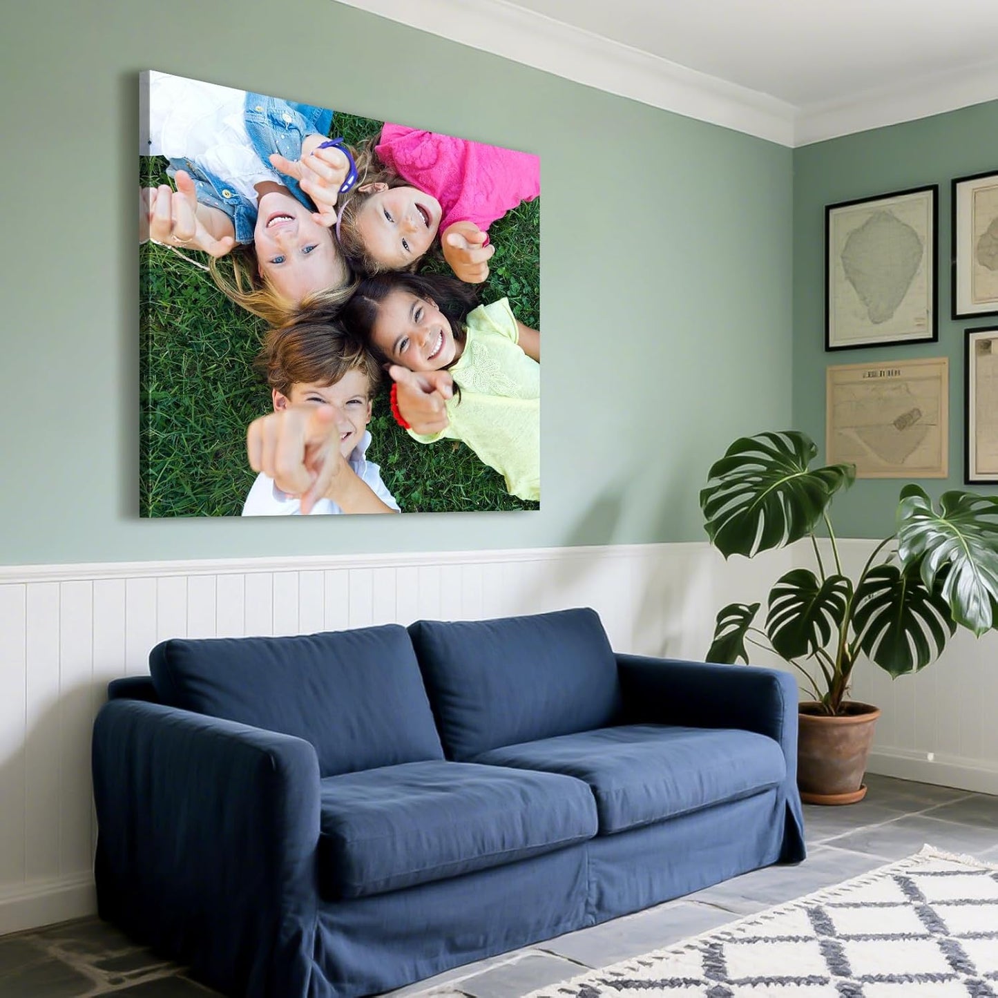 Custom Canvas Prints with Your Photos - Personalized Pictures Print, Customized Photo Gifts, Wall Art Poster Canvas Printing for Wedding, Family, Baby, Pets, Home Office Decor, Wrapped Frame 20x20