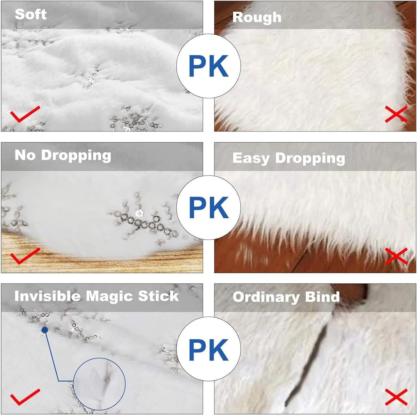 48inch White Christmas Tree Skirt Tree Carpet Blanket, Soft 4ft Xmas Christmas Tree Blanket with Silver Snowflake White Faux Fur Carpet for Christmas Holidays