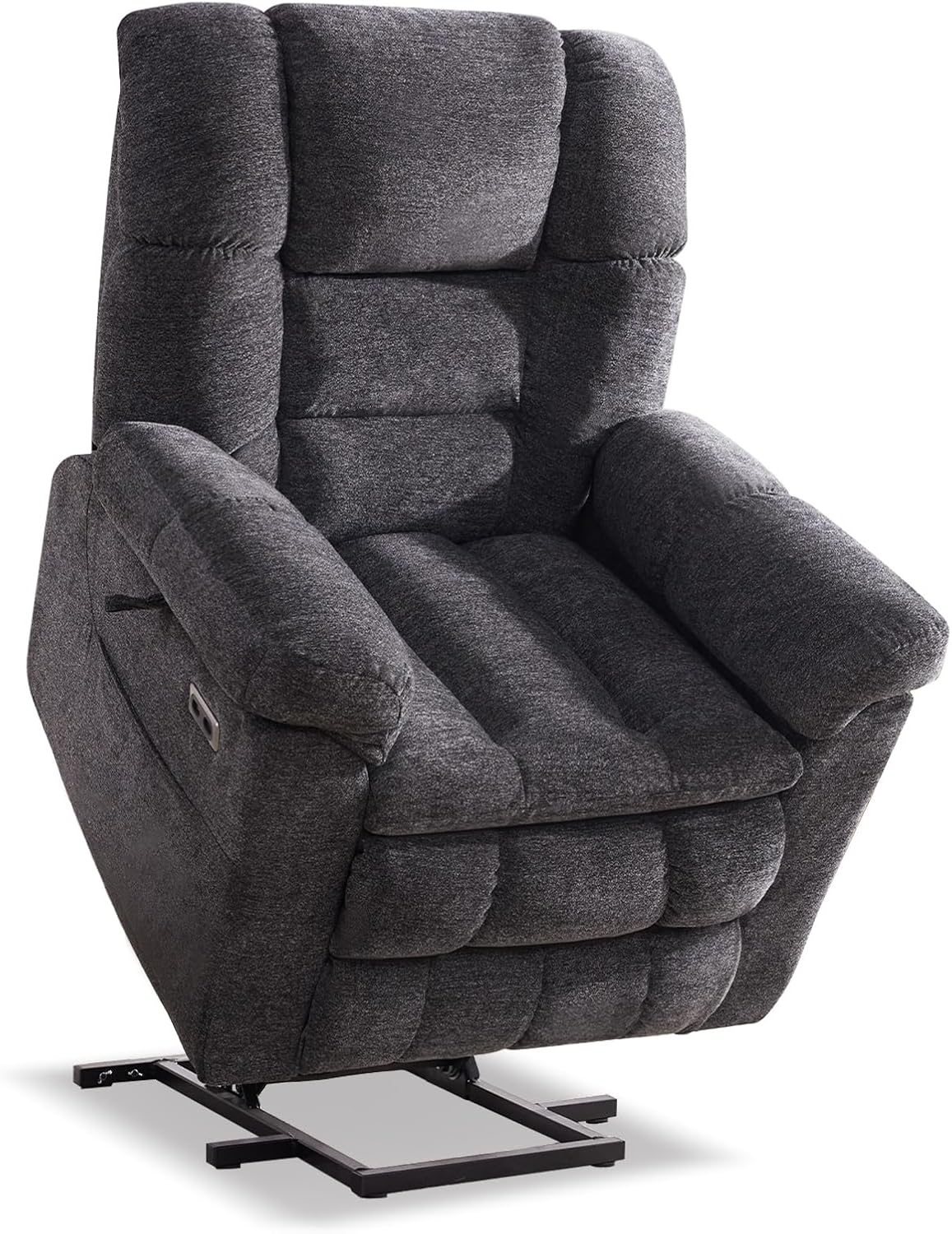 Triple Motor Power Lift Recliner Chair with Massage and Dual Heat for Elderly People, Zero Gravity Lay Flat Recliner Infinite Position, USB Ports（Grey）